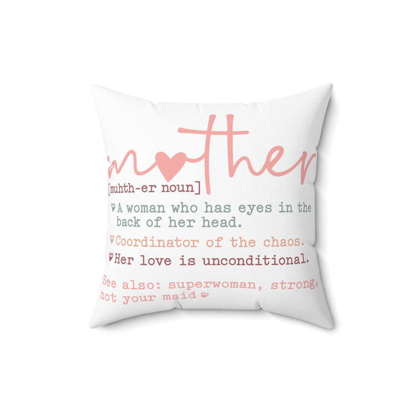 Mother Definition Square Pillow - Unique Gift for Moms - Cozy Home Decor