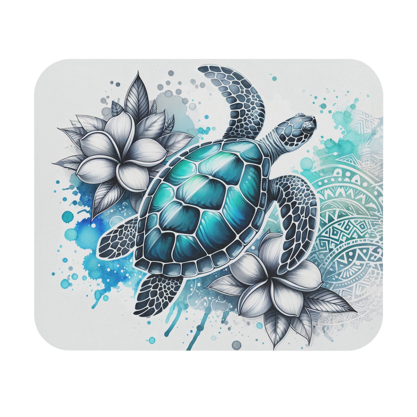 Surfing Sea Turtle Mouse Pad, Coastal Decor, Ocean-Inspired Gift, Gamer Accessories, Unique Office Supplies, Nautical Home Office