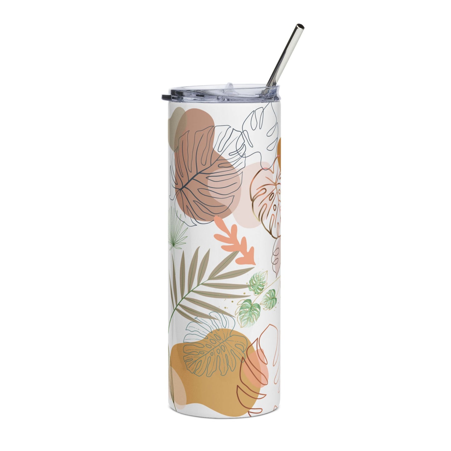 Tropical Stainless Steel Tumbler for Drinks, Gift for Plant Lovers, Summer, Travel Mug, Eco-Friendly Hydration