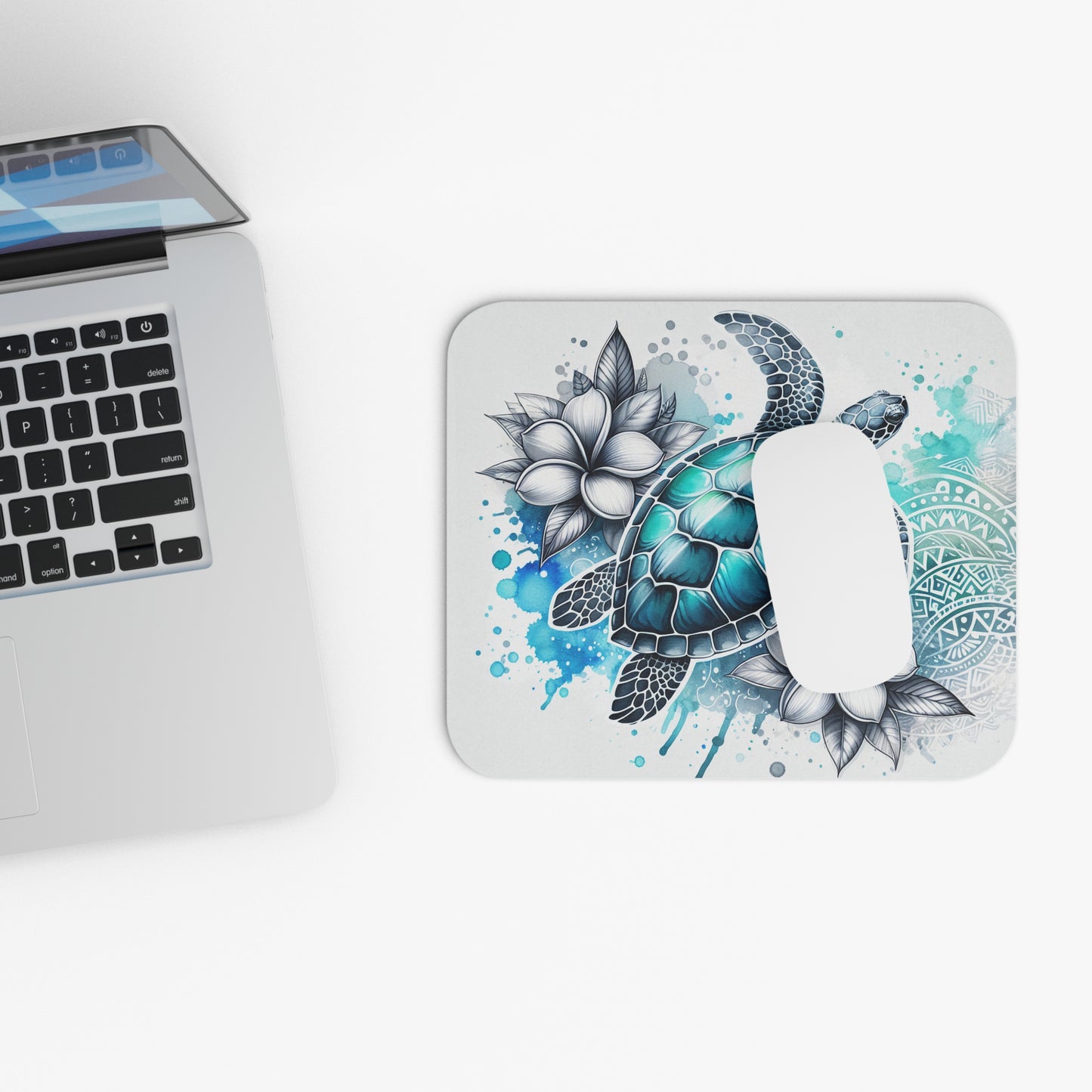 Surfing Sea Turtle Mouse Pad, Coastal Decor, Ocean-Inspired Gift, Gamer Accessories, Unique Office Supplies, Nautical Home Office