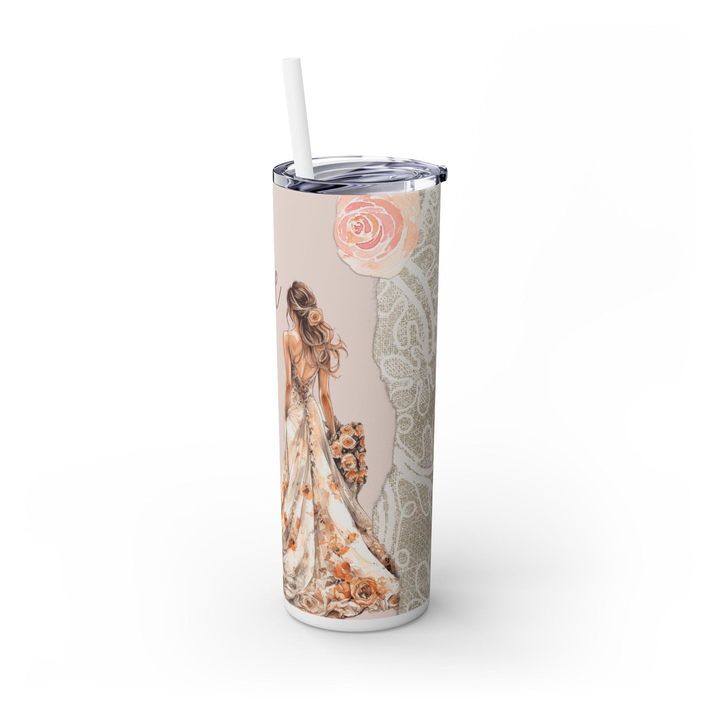 Beautiful Boho Bride - Skinny Tumbler with Straw, 20oz