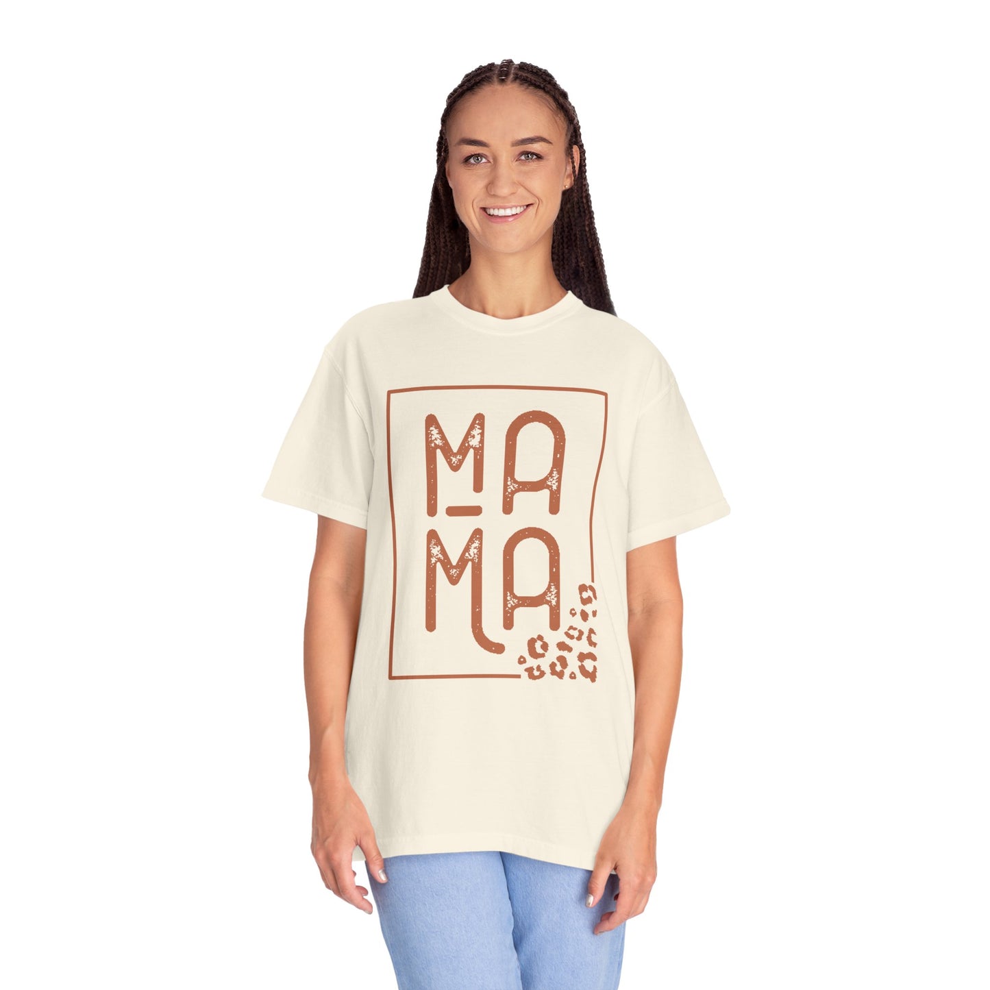Mama with Leopard Print- Jersey Short Sleeve T-Shirt