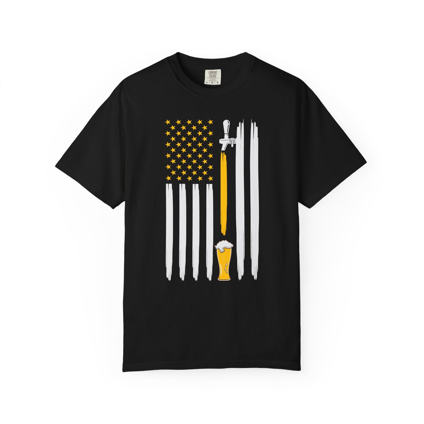 Beer Lover T-Shirt with American Flag Design