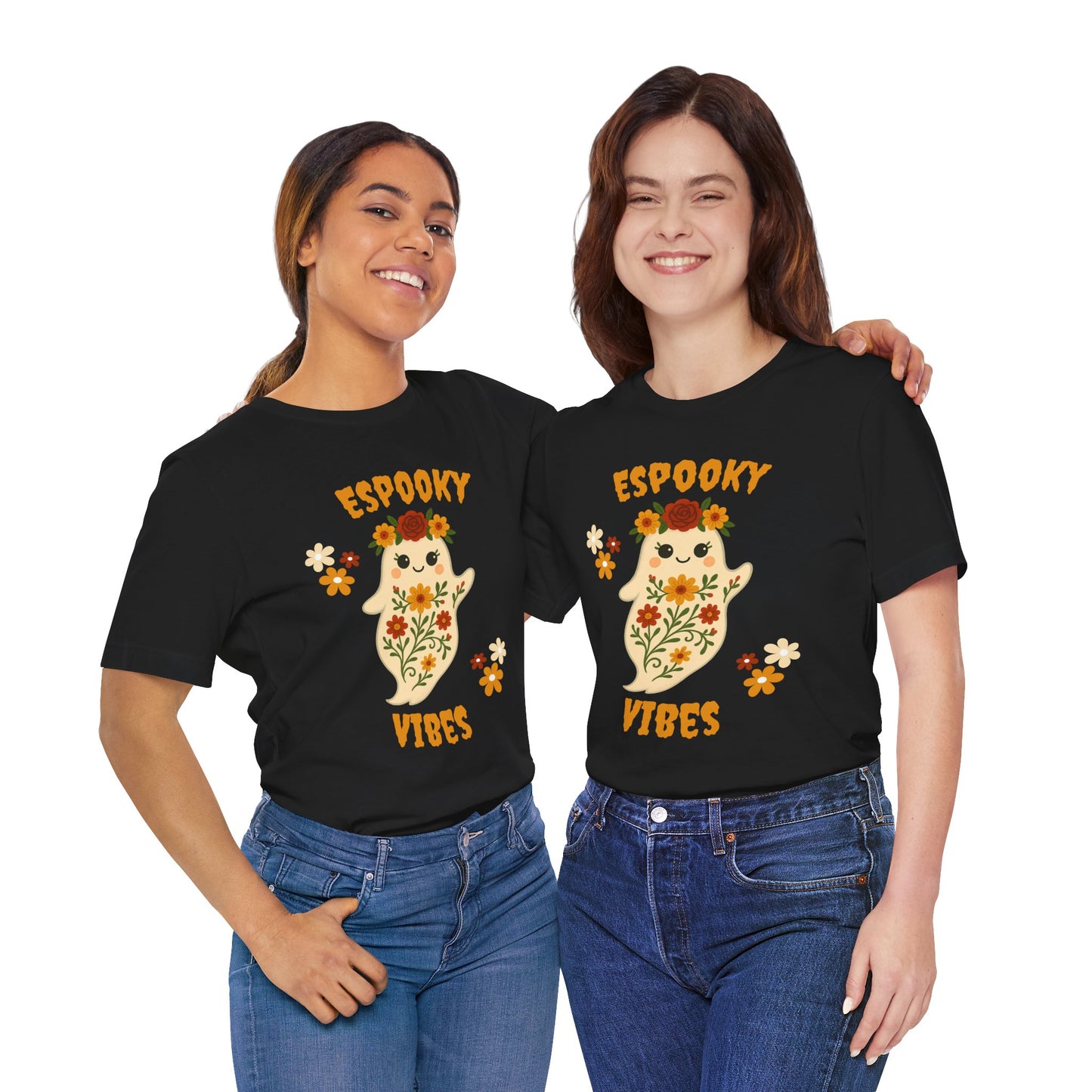 Espooky Vibes Tee, Unisex Short Sleeve Shirt, Halloween Shirt, Ghosty Graphic Tee, Cute Fall T-Shirt, Festival Wear, Casual Day Out