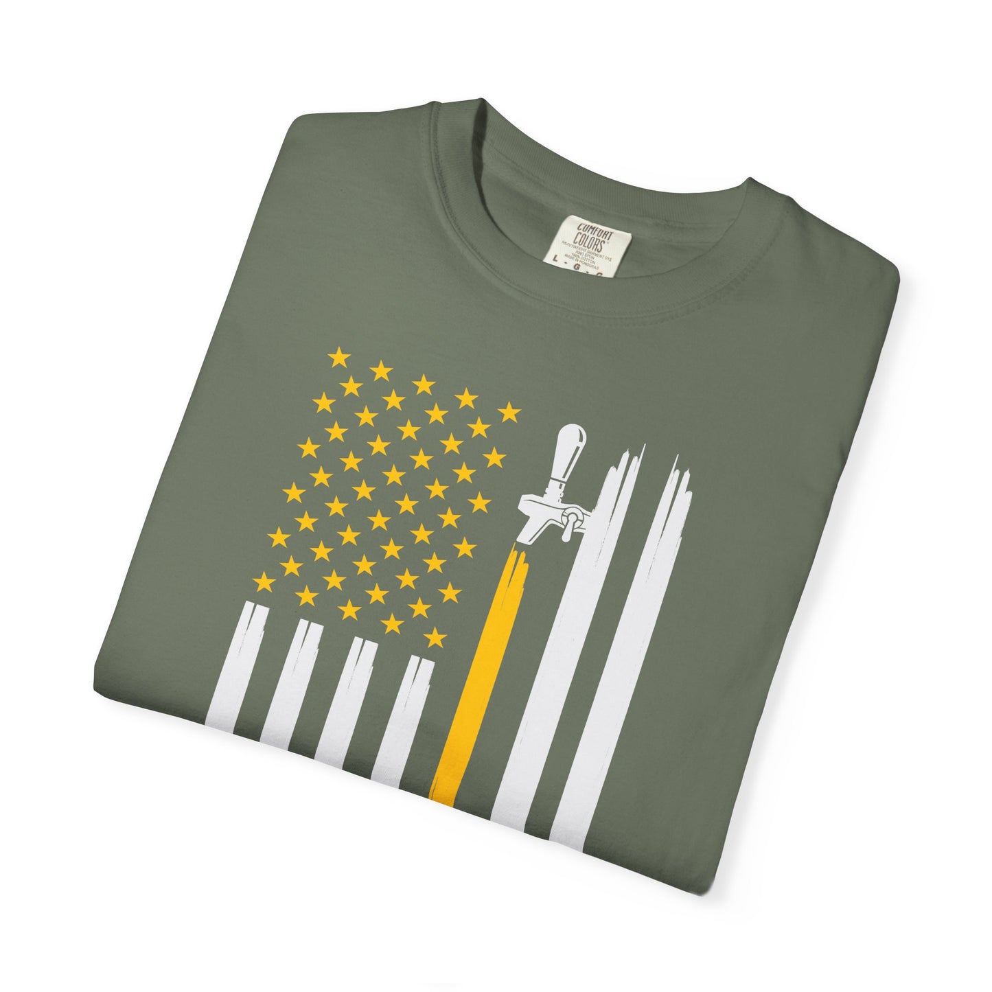Beer Lover T-Shirt with American Flag Design