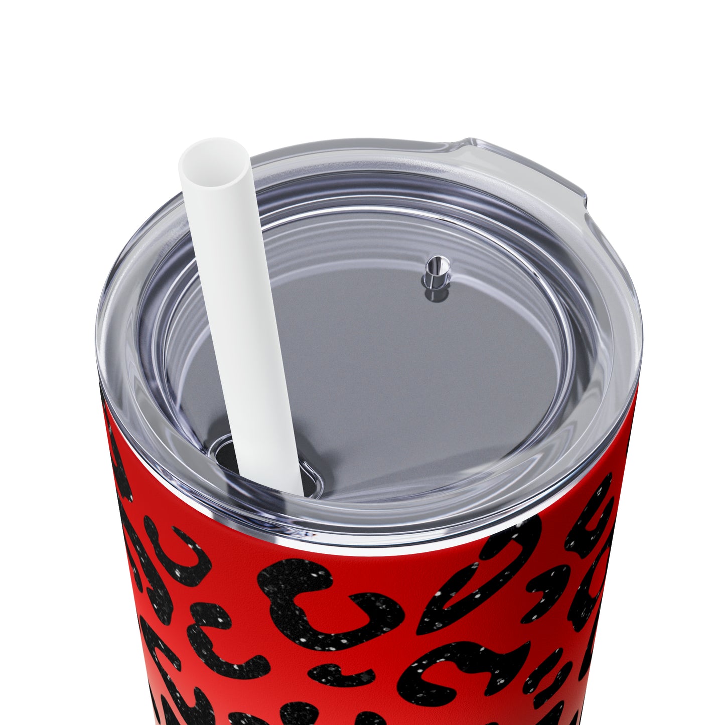 Red White Blue Cheetah - Skinny Tumbler with Straw, 20oz