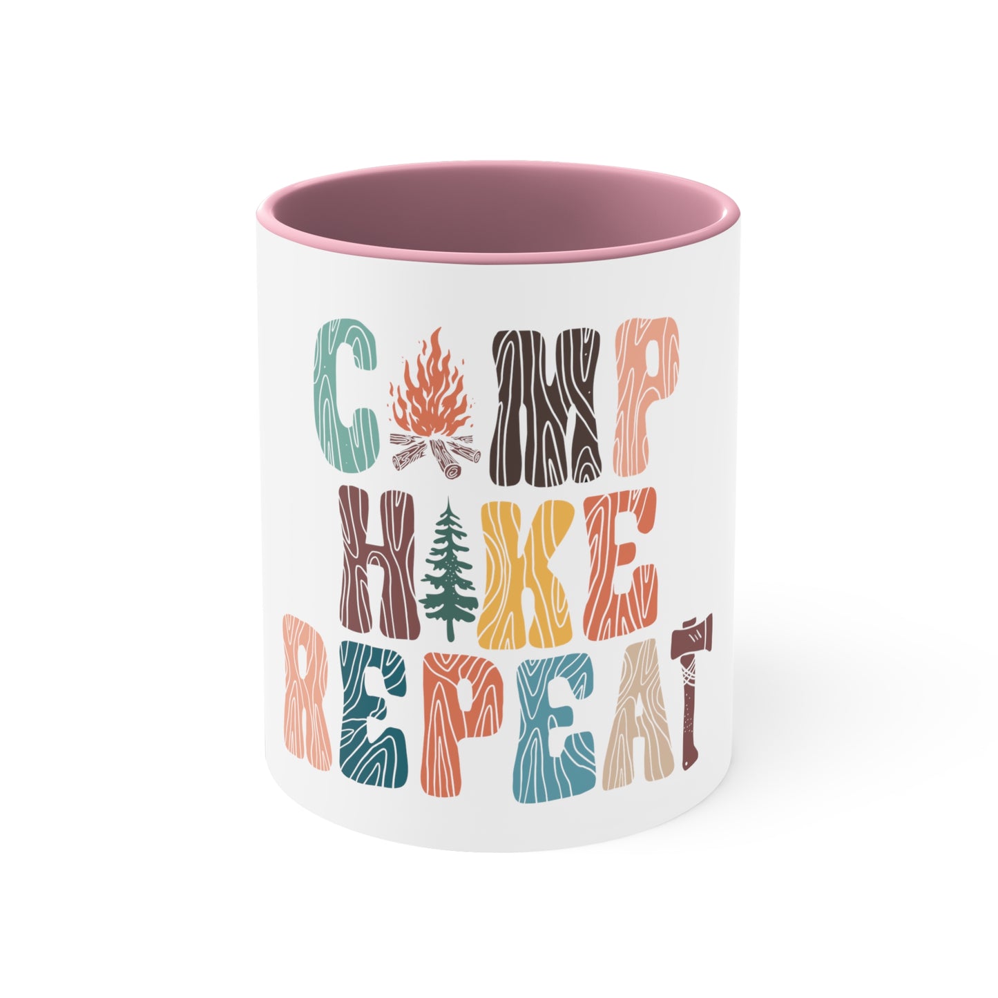 Camp Hike Repeat - Accent Coffee Mug, 11oz