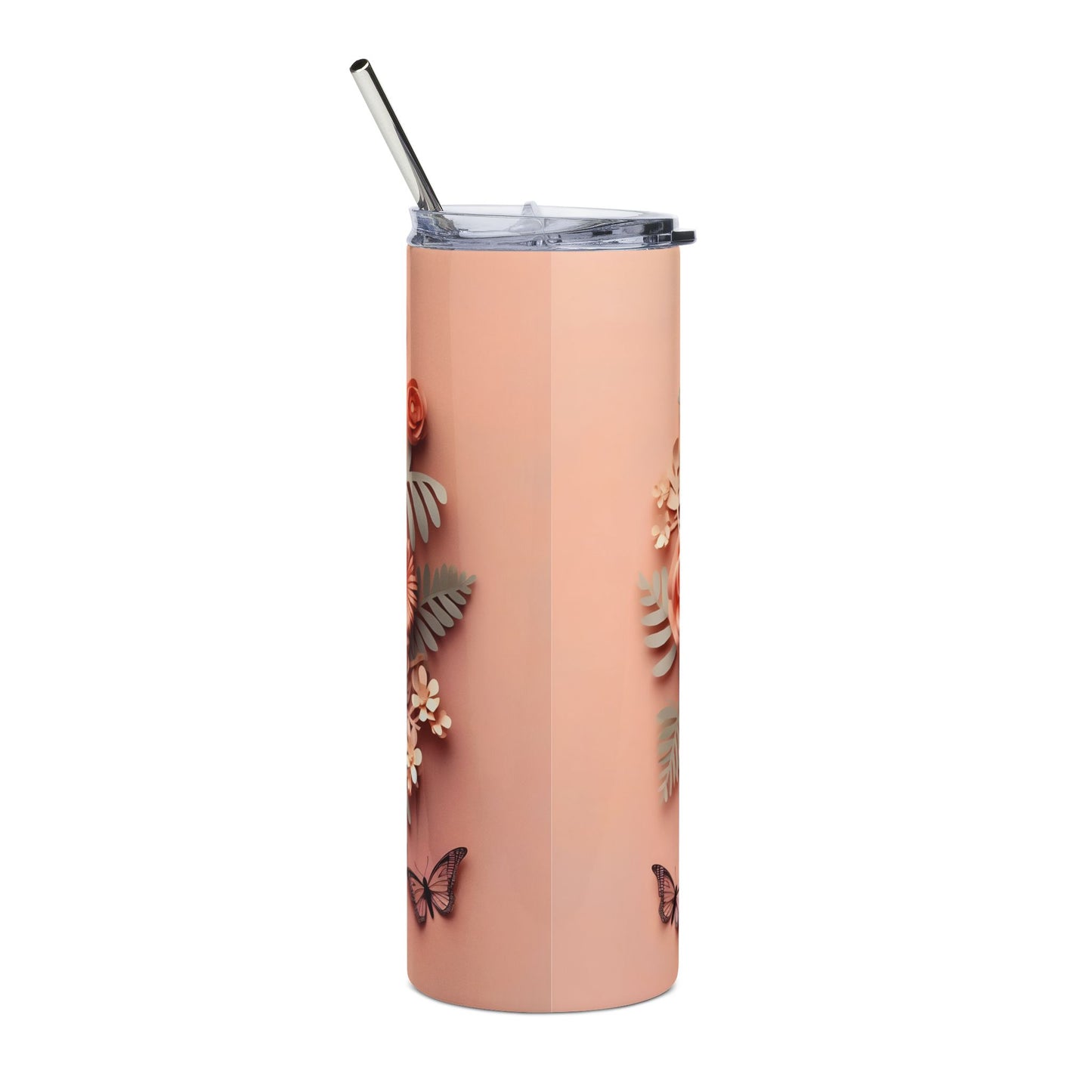 Floral Stainless Steel Tumbler, 20oz, Insulated Travel Cup, Gift for Her, Spring/Summer, Engaging Floral Design, Eco-Friendly Drinkware