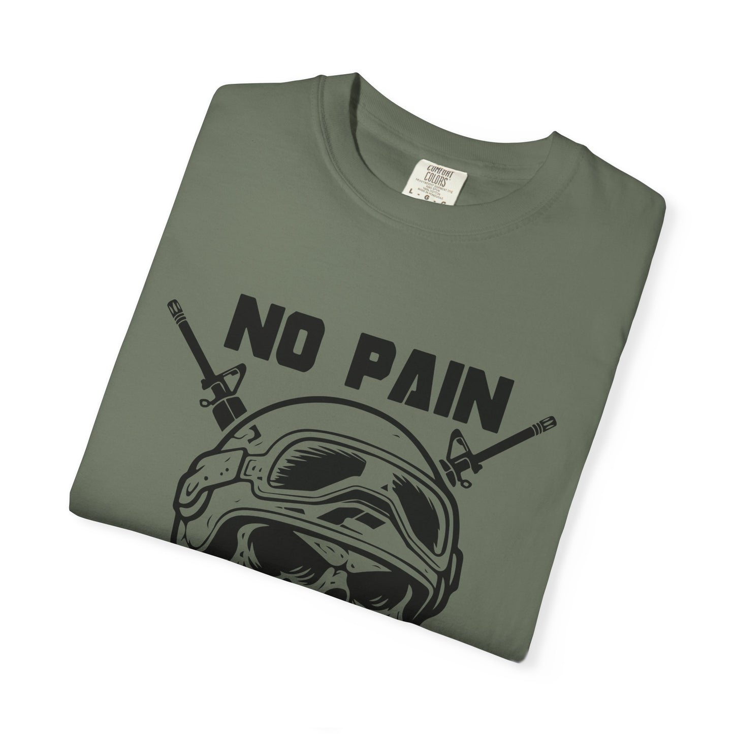 Military Skull Unisex T-shirt - No Pain No Gain Design