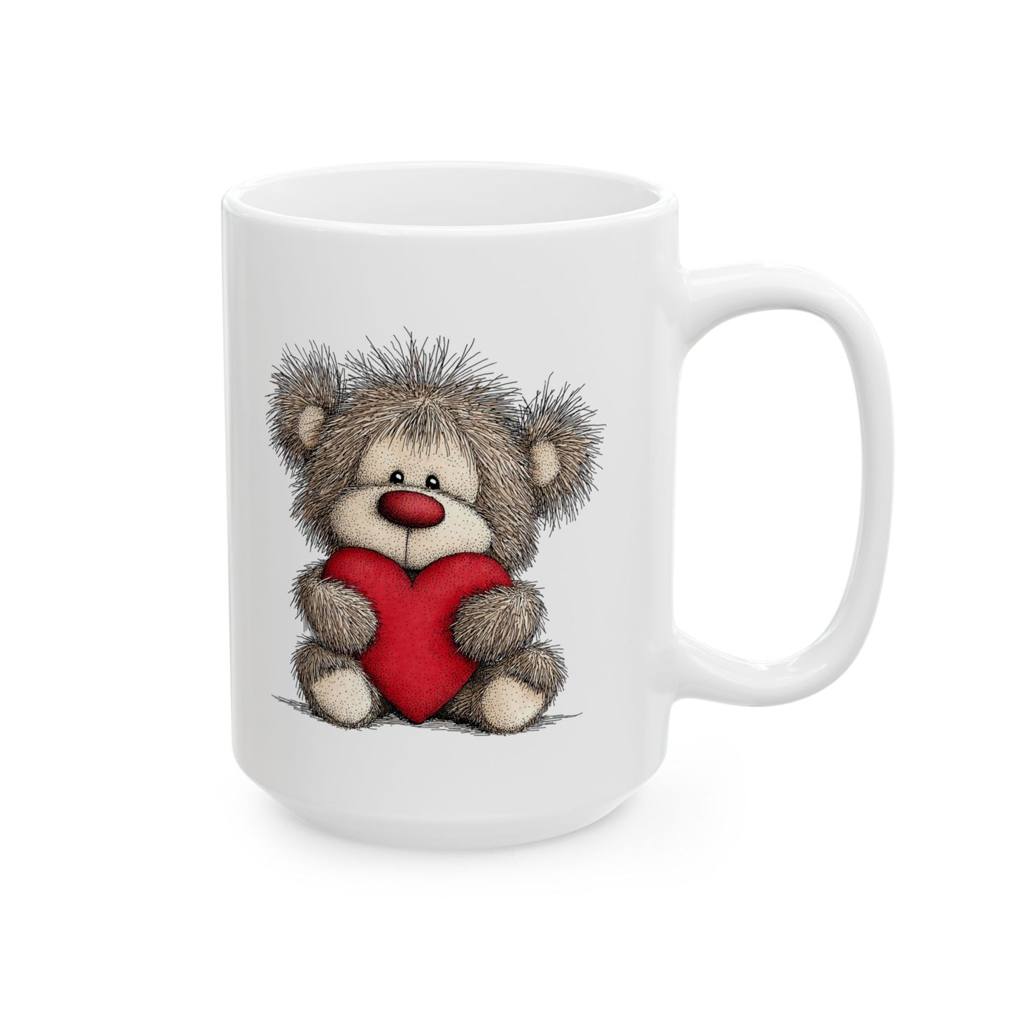 Hedgehog Heart Ceramic Mug — Cute Animal Coffee Cup (11oz & 15oz)