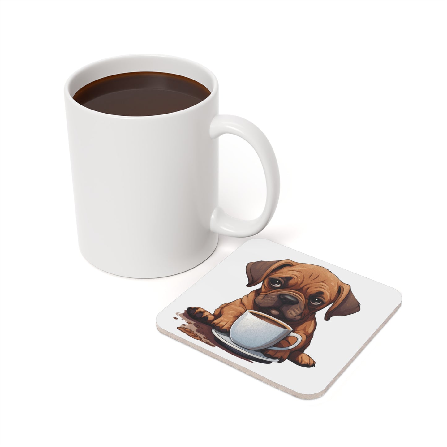 Dog and Coffee - Corkwood Coaster Set