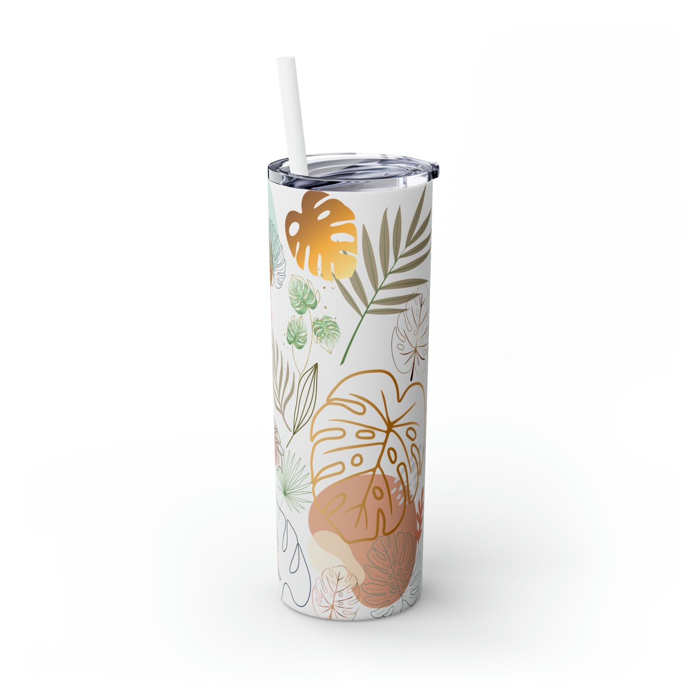 Monstera - Skinny Tumbler with Straw, 20oz