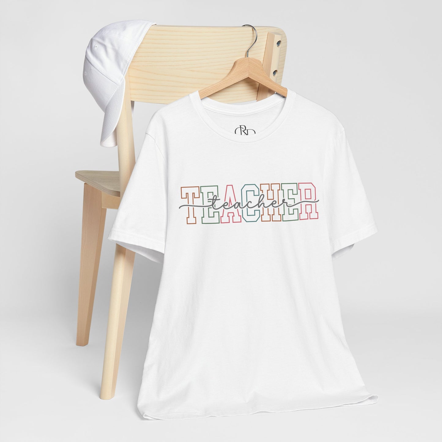 Colorful 'Teacher' Unisex Jersey Short Sleeve Tee - Perfect Gift for Educators