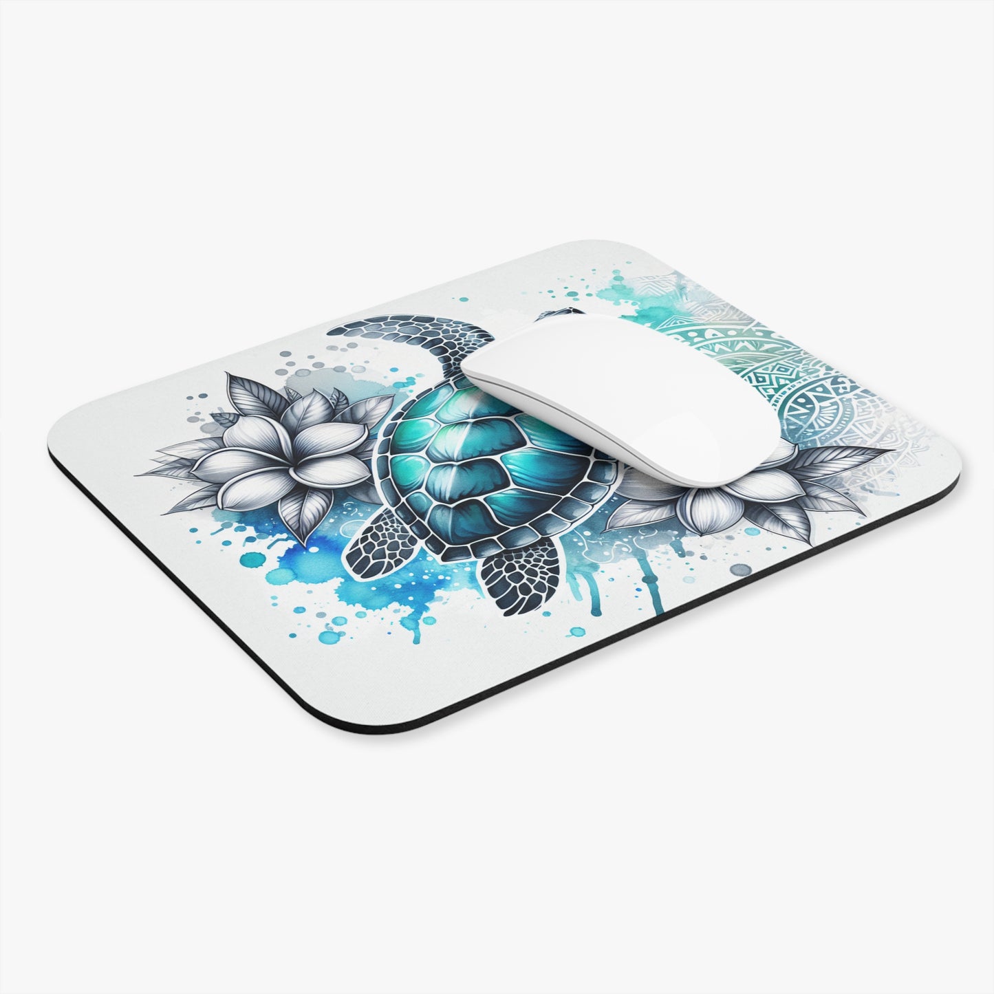 Surfing Sea Turtle Mouse Pad, Coastal Decor, Ocean-Inspired Gift, Gamer Accessories, Unique Office Supplies, Nautical Home Office