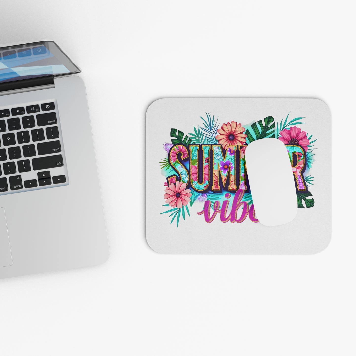 Summer Vibes Mouse Pad | Colorful Floral Desk Accessory | Office Gift | Gamer Gift | Tropical Home Decor | Summer Decor