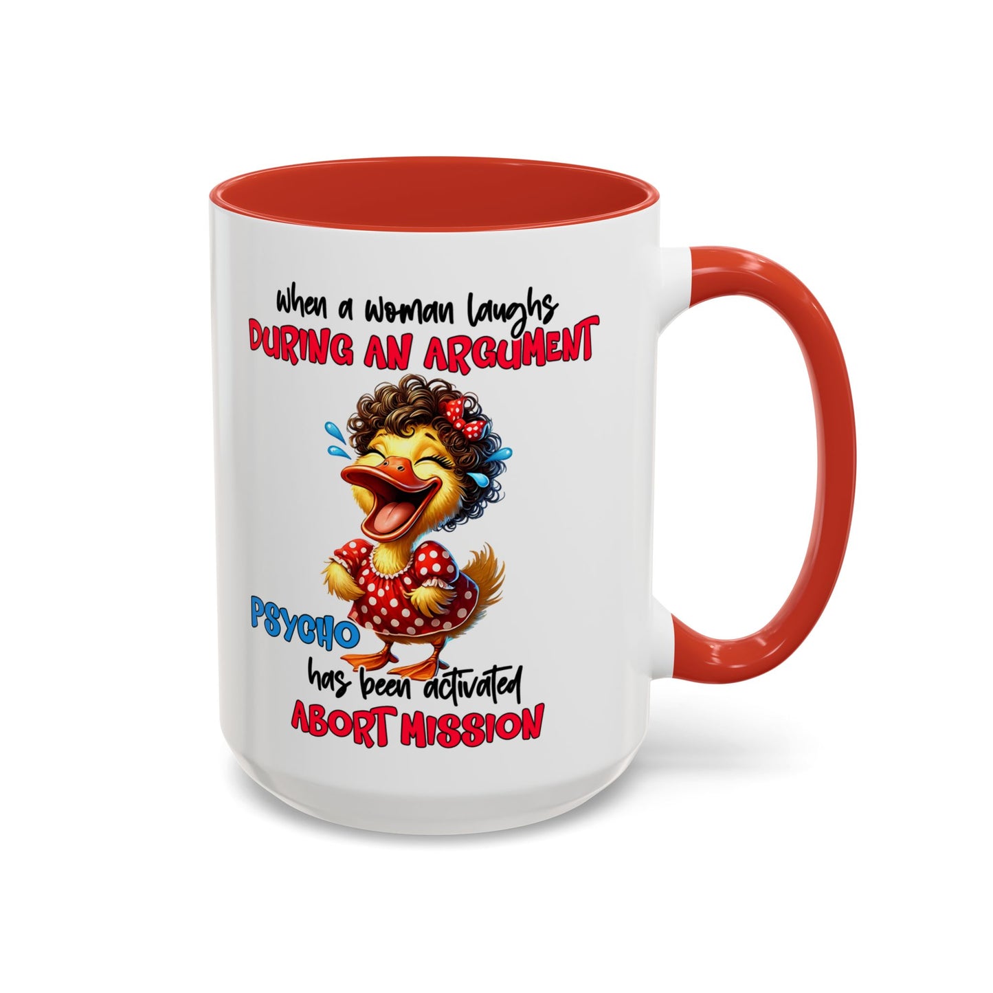 Psycho Laughs Accent Coffee Mug, Funny Gift Mug, Quirky Mug for Tea Lovers, Humorous Mug, Conversation Starter