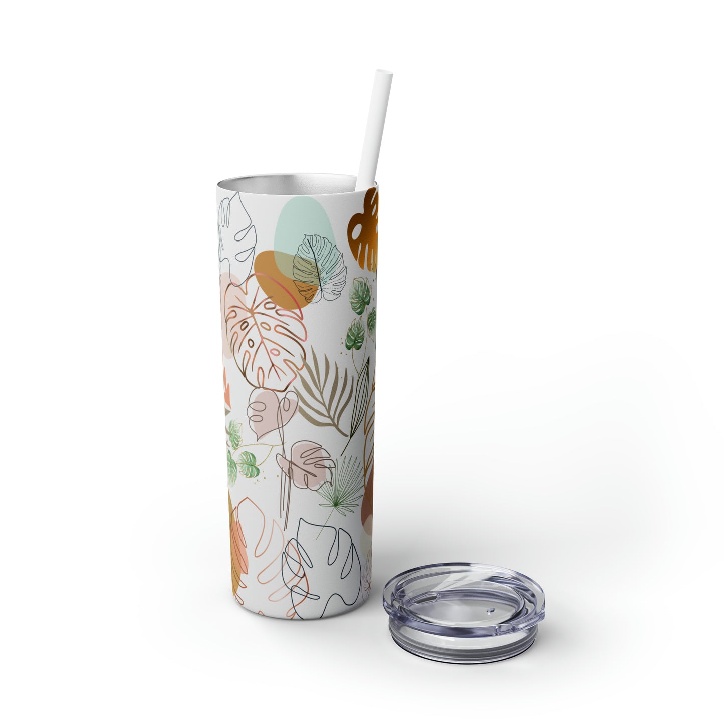 Monstera - Skinny Tumbler with Straw, 20oz