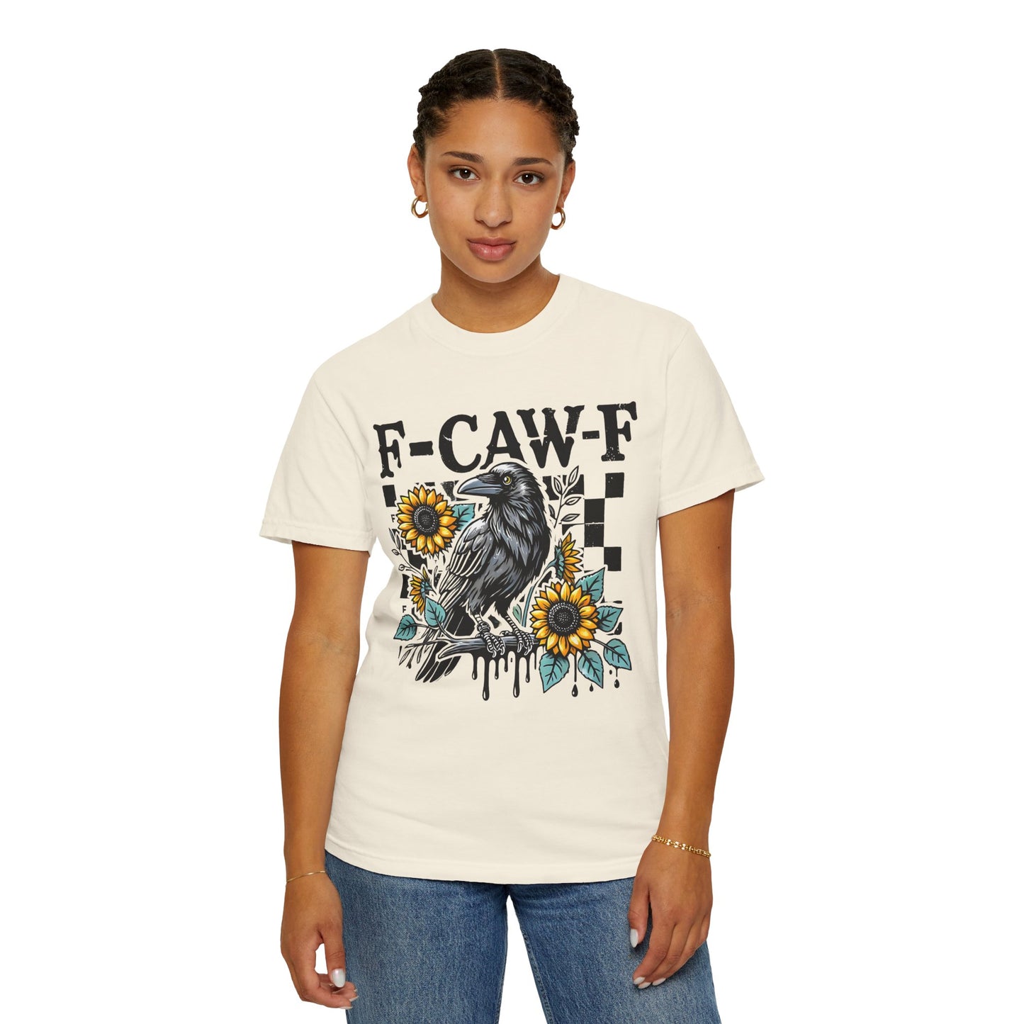 F-Caw-F Raven T-Shirt | Unisex Garment-Dyed Tee | Boho Aesthetic, Gifts for Bird Lovers, Nature Apparel