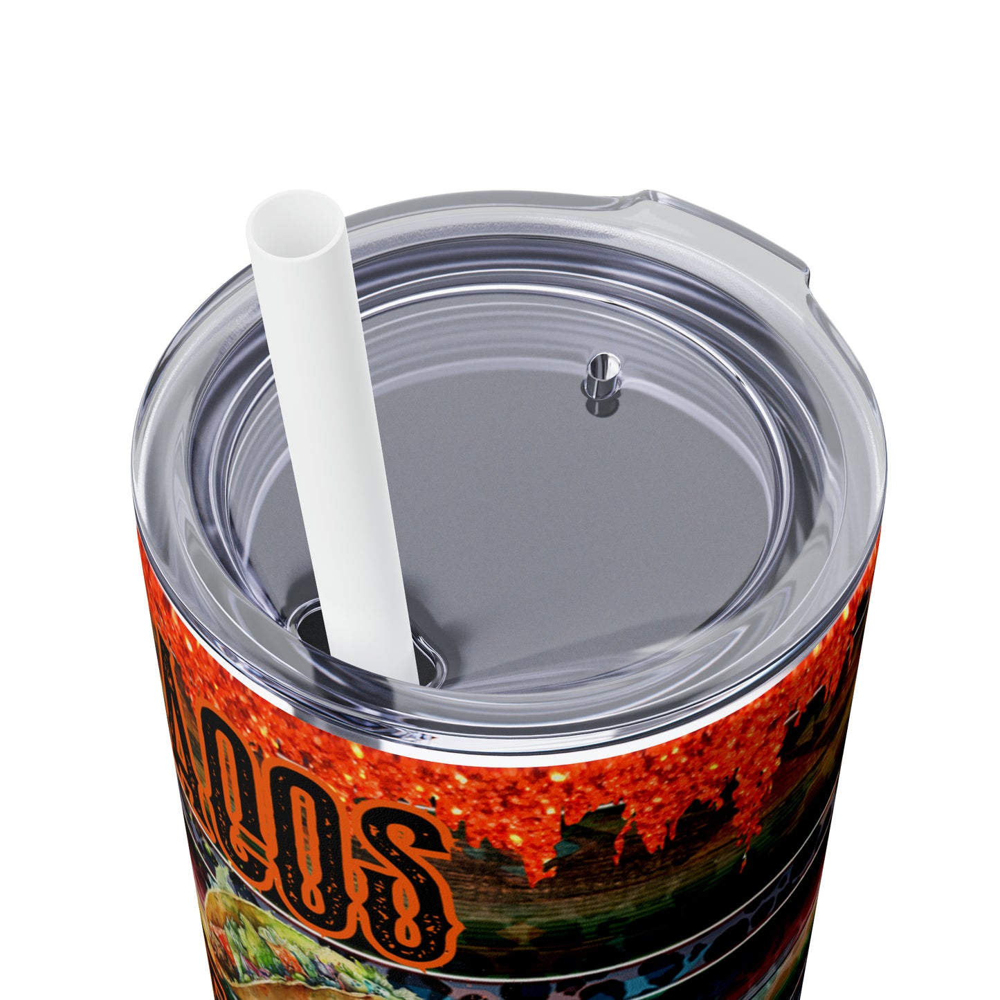 Tacos & Tequila - Skinny Tumbler with Straw, 20oz