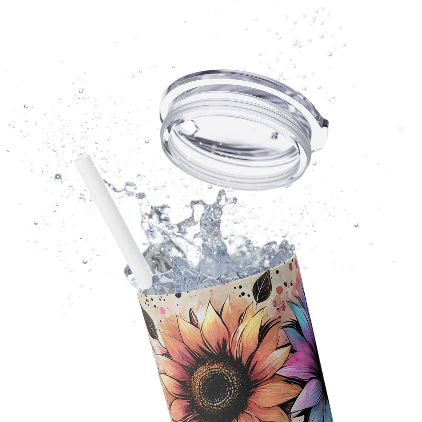 Tumbler - Watercolor Sunflowers 'Let Them' Message