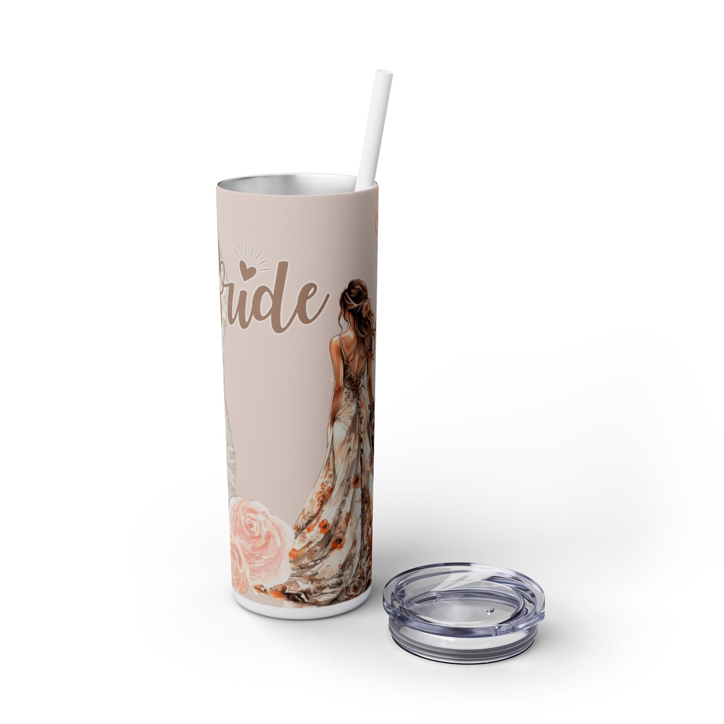 Beautiful Boho Bride - Skinny Tumbler with Straw, 20oz