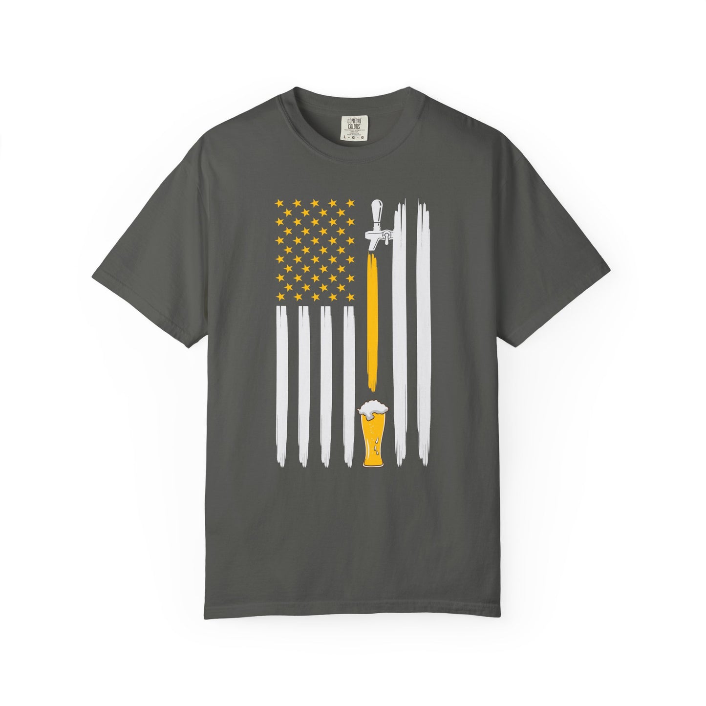 Beer Lover T-Shirt with American Flag Design