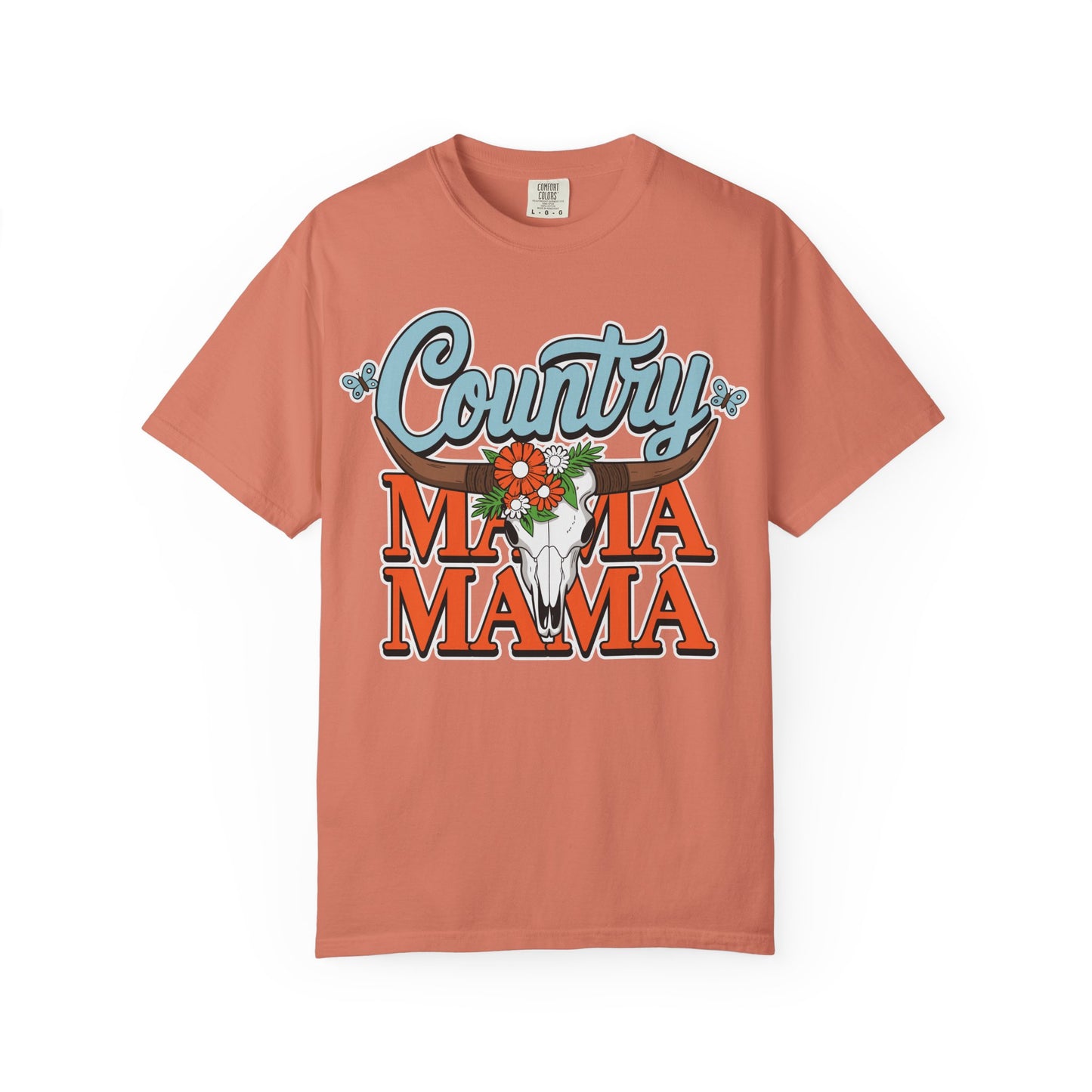 Country Mama Garment-Dyed T-Shirt, Fun Summer Tee, Gift for Moms, Vintage Style Top, Women's Casual Wear, Family Reunion Shirt