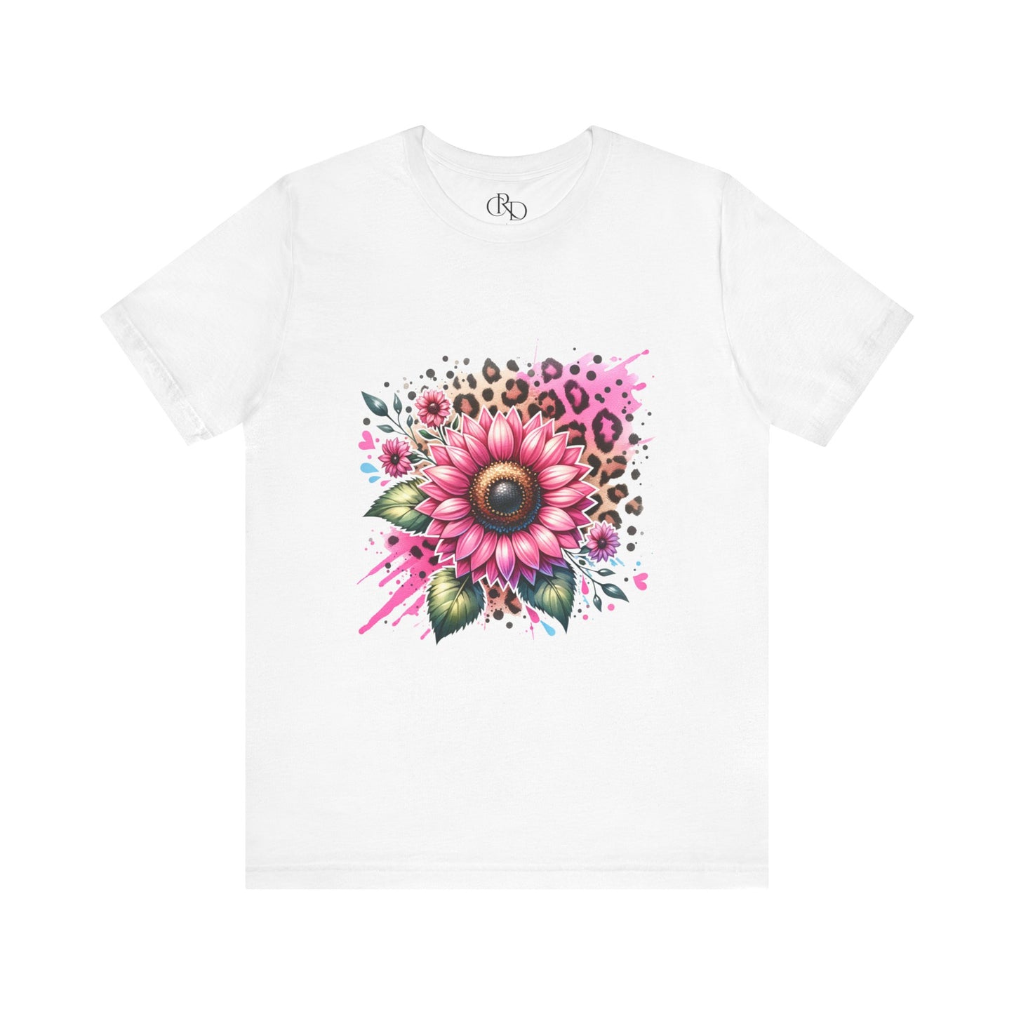 Pink Leopard Rose - Short Sleeve T-Shirt