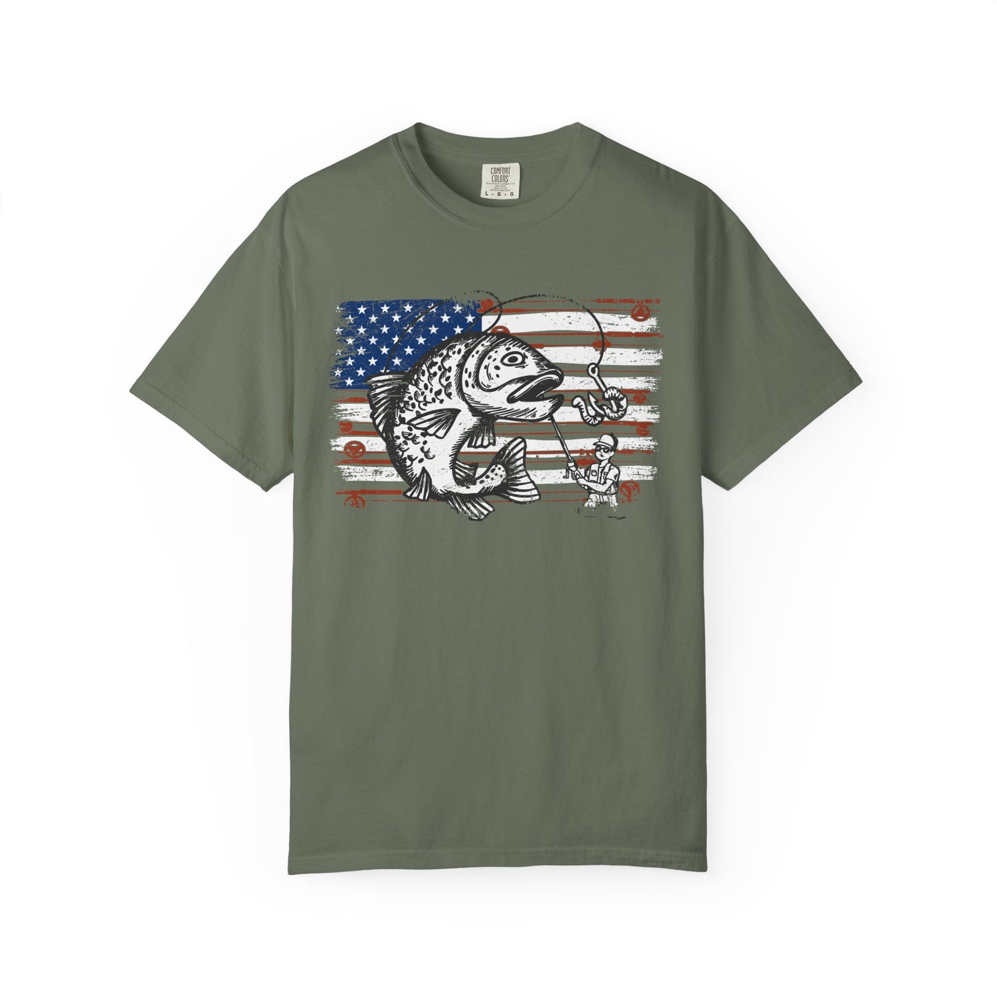 Patriotic Fishing - Softstyle T-Shirt