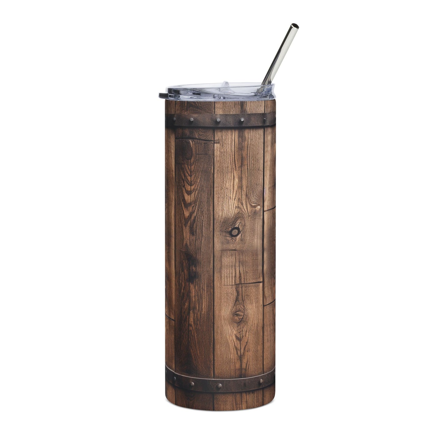 Rustic Wood Grain Stainless Steel Tumbler | 20oz Insulated Travel Mug for Coffee, Tea, Gifts, Home, Outdoor Adventures