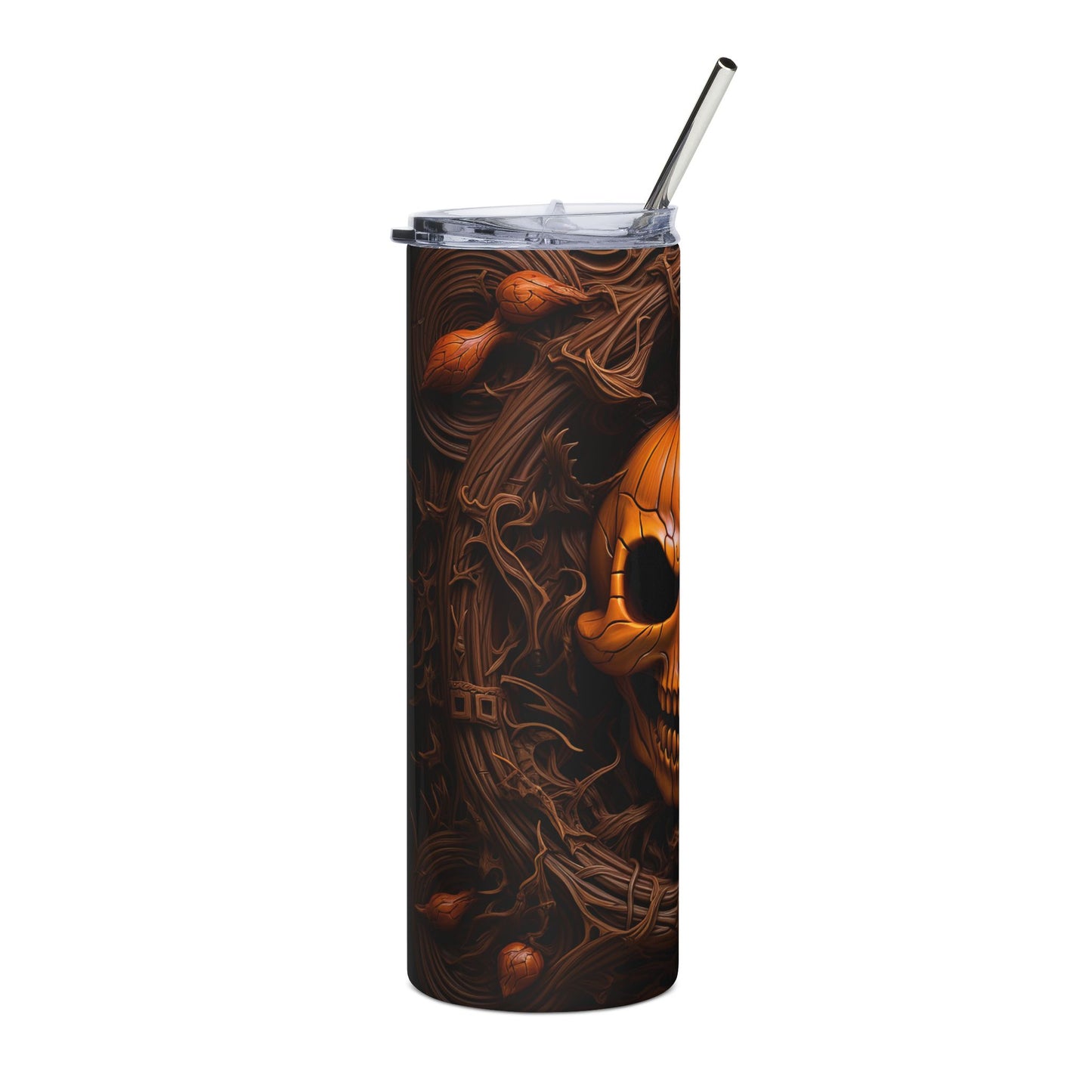 Halloween Skull Tumbler, 20oz | Stainless Steel Travel Cup, Spooky Drinkware for Halloween, Gift for Goth Friends, Fall Decor