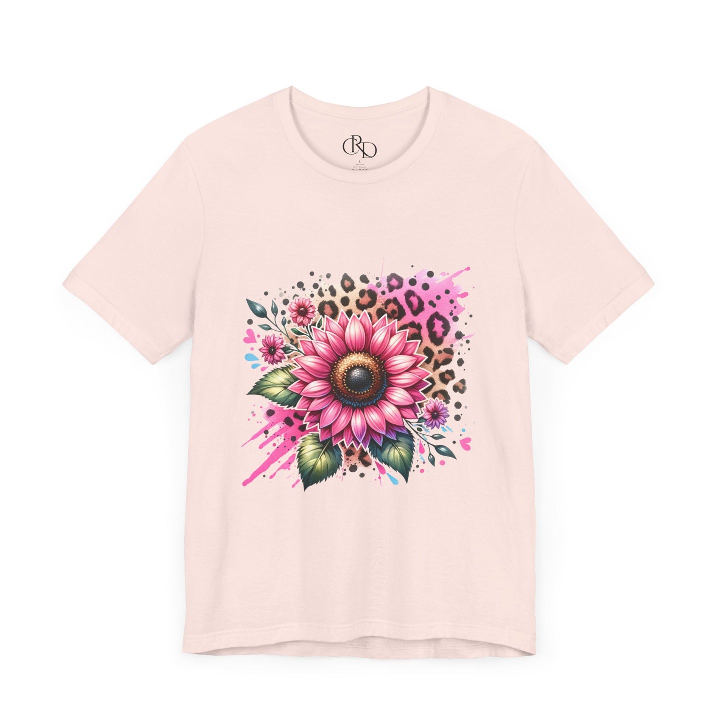 Pink Leopard Rose - Short Sleeve T-Shirt