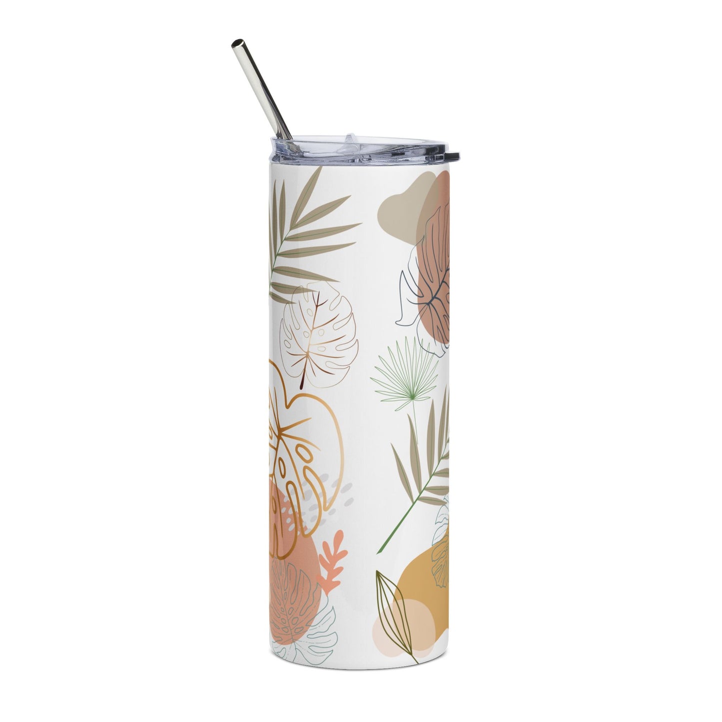 Tropical Stainless Steel Tumbler for Drinks, Gift for Plant Lovers, Summer, Travel Mug, Eco-Friendly Hydration