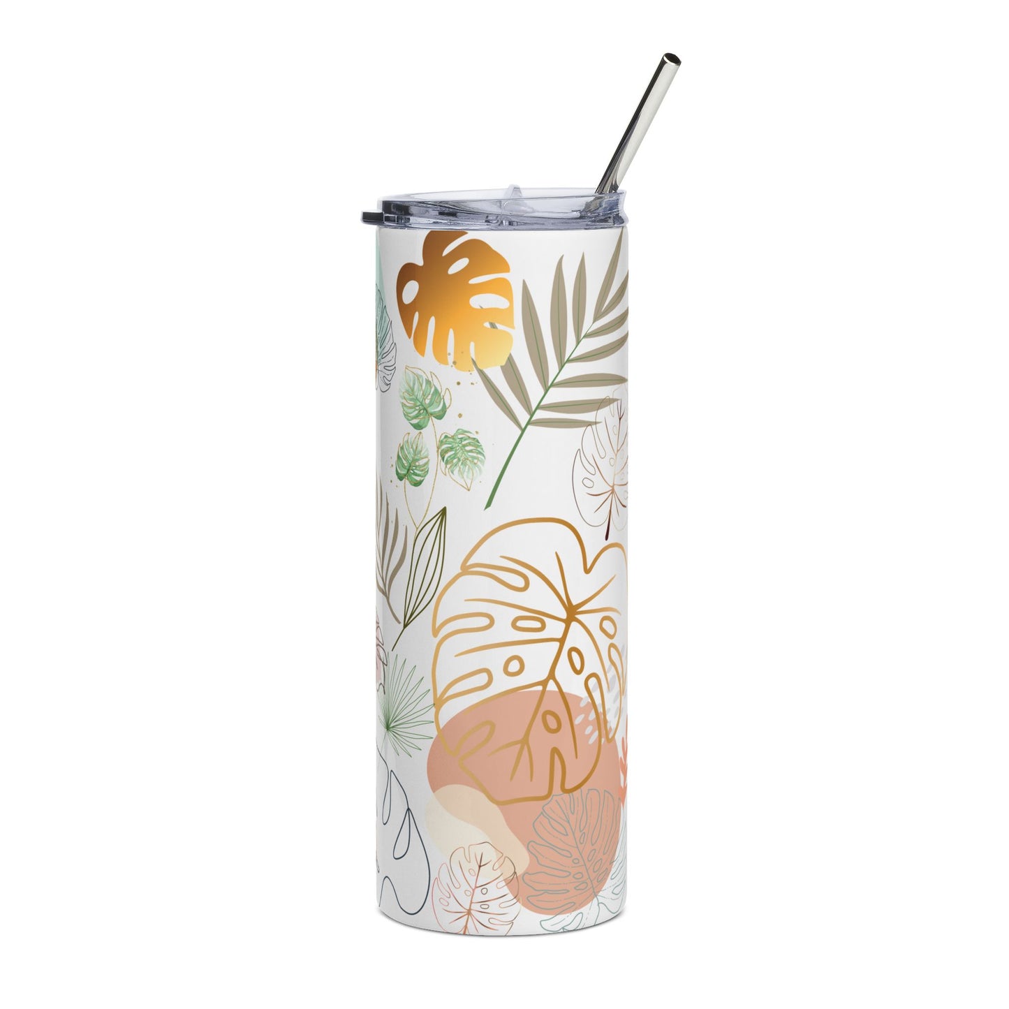 Tropical Stainless Steel Tumbler for Drinks, Gift for Plant Lovers, Summer, Travel Mug, Eco-Friendly Hydration