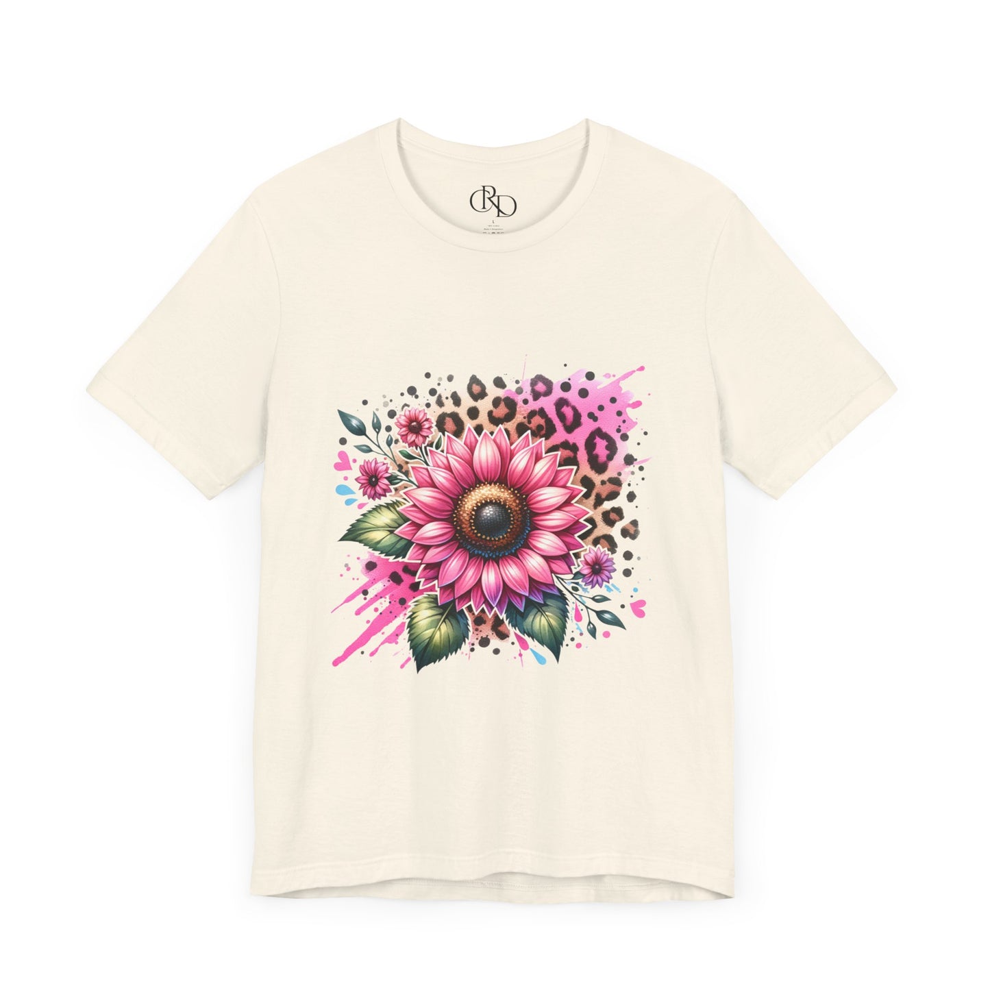 Pink Leopard Rose - Short Sleeve T-Shirt