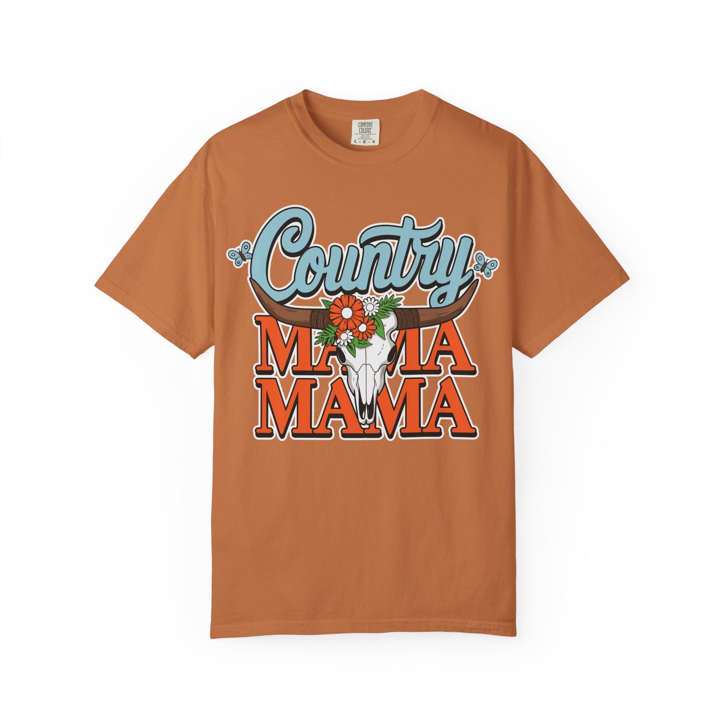 Country Mama Garment-Dyed T-Shirt, Fun Summer Tee, Gift for Moms, Vintage Style Top, Women's Casual Wear, Family Reunion Shirt