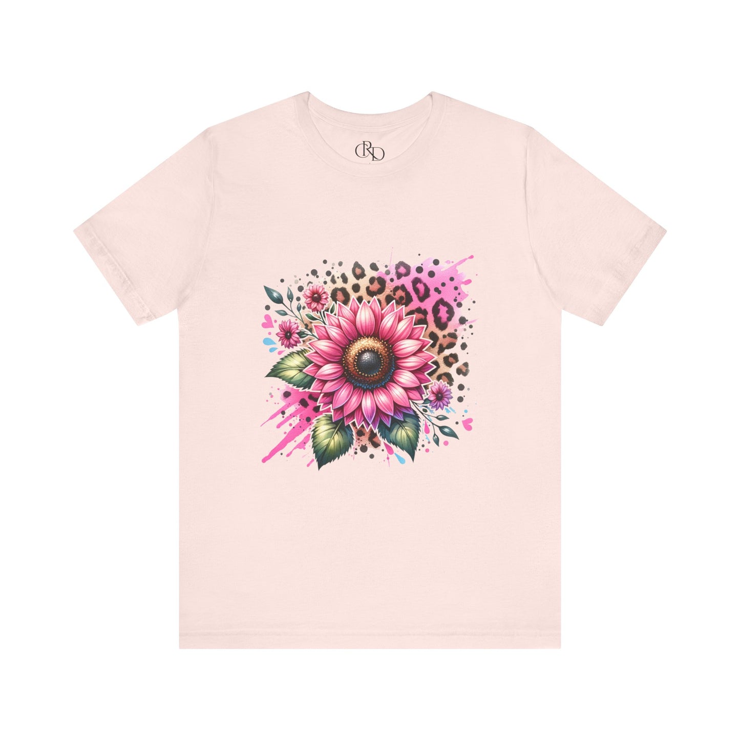 Pink Leopard Rose - Short Sleeve T-Shirt
