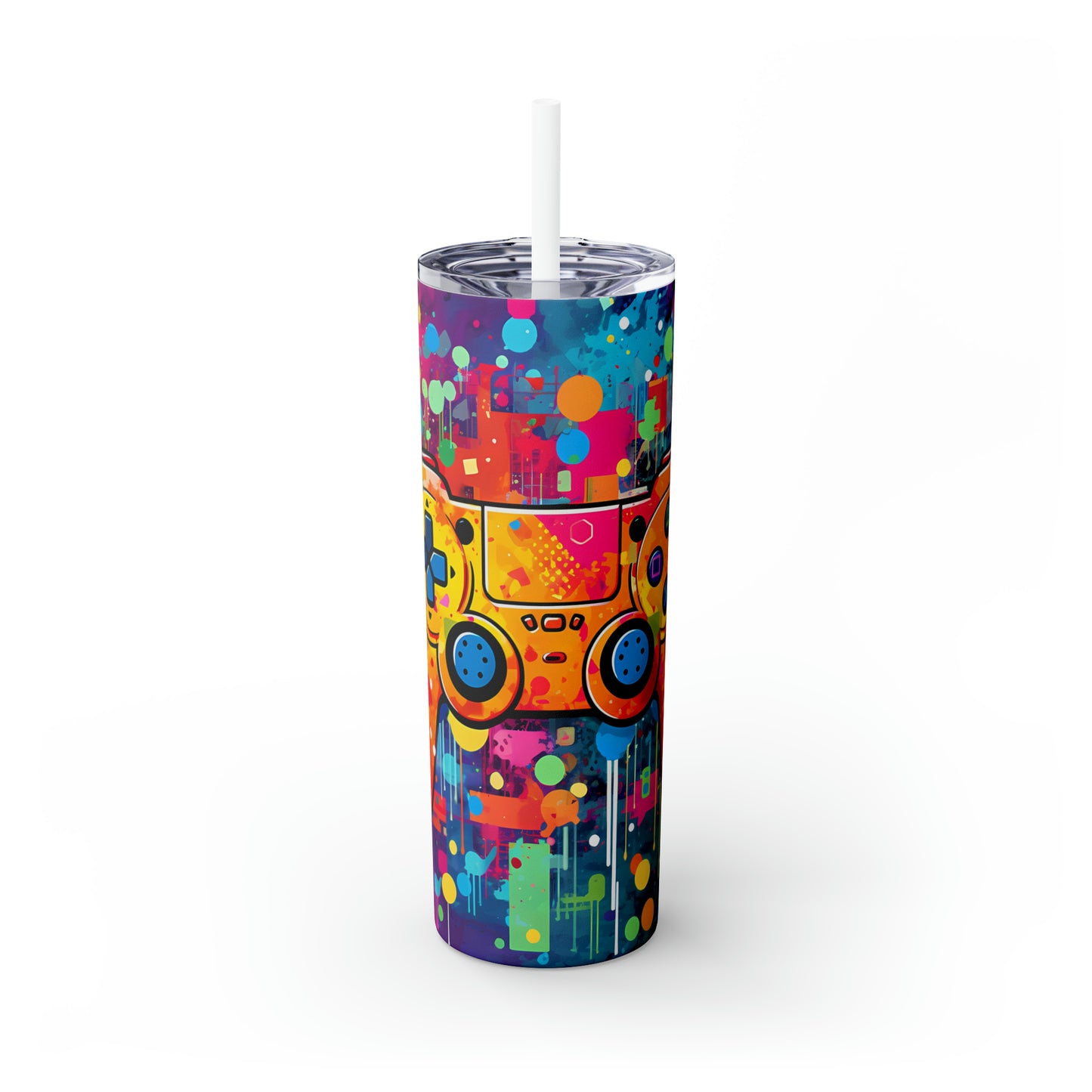 Gamer - Skinny Tumbler with Straw, 20oz
