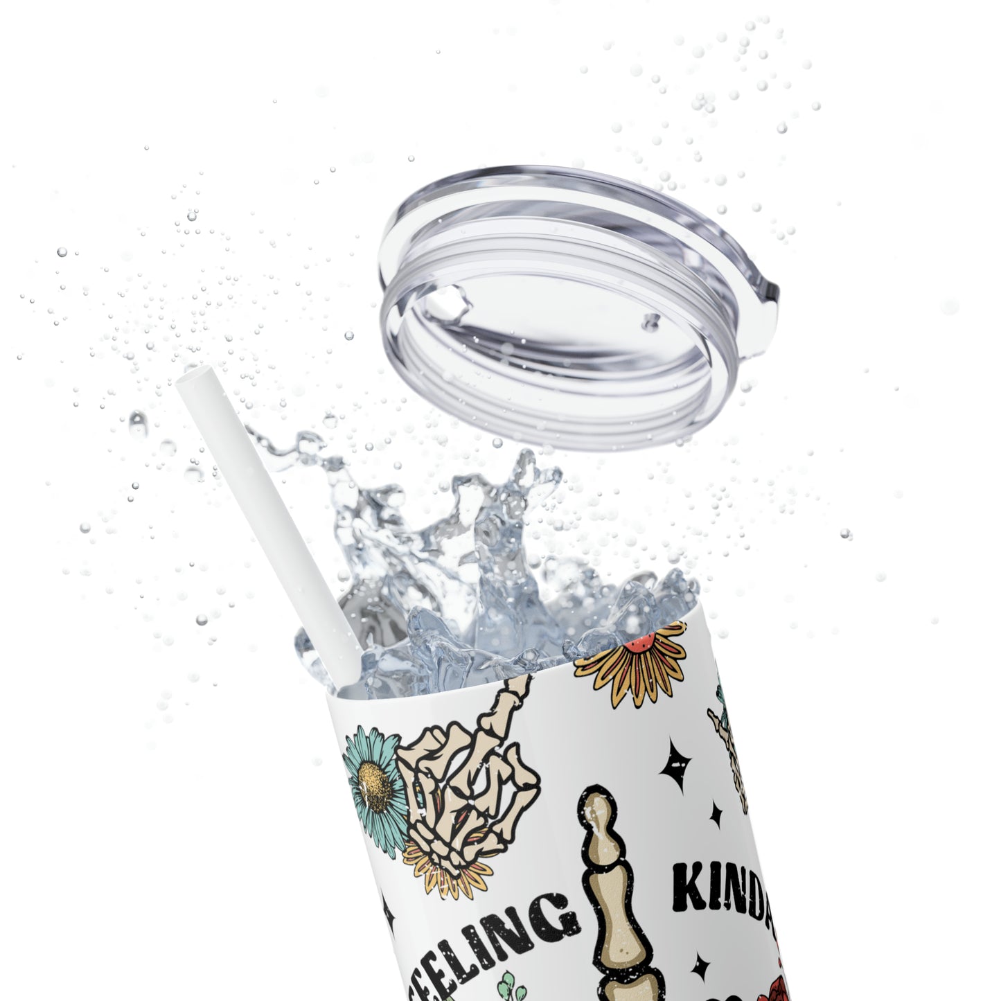 Tumbler Cup - Skeleton Hand with Sarcastic Attitude Design, 20oz