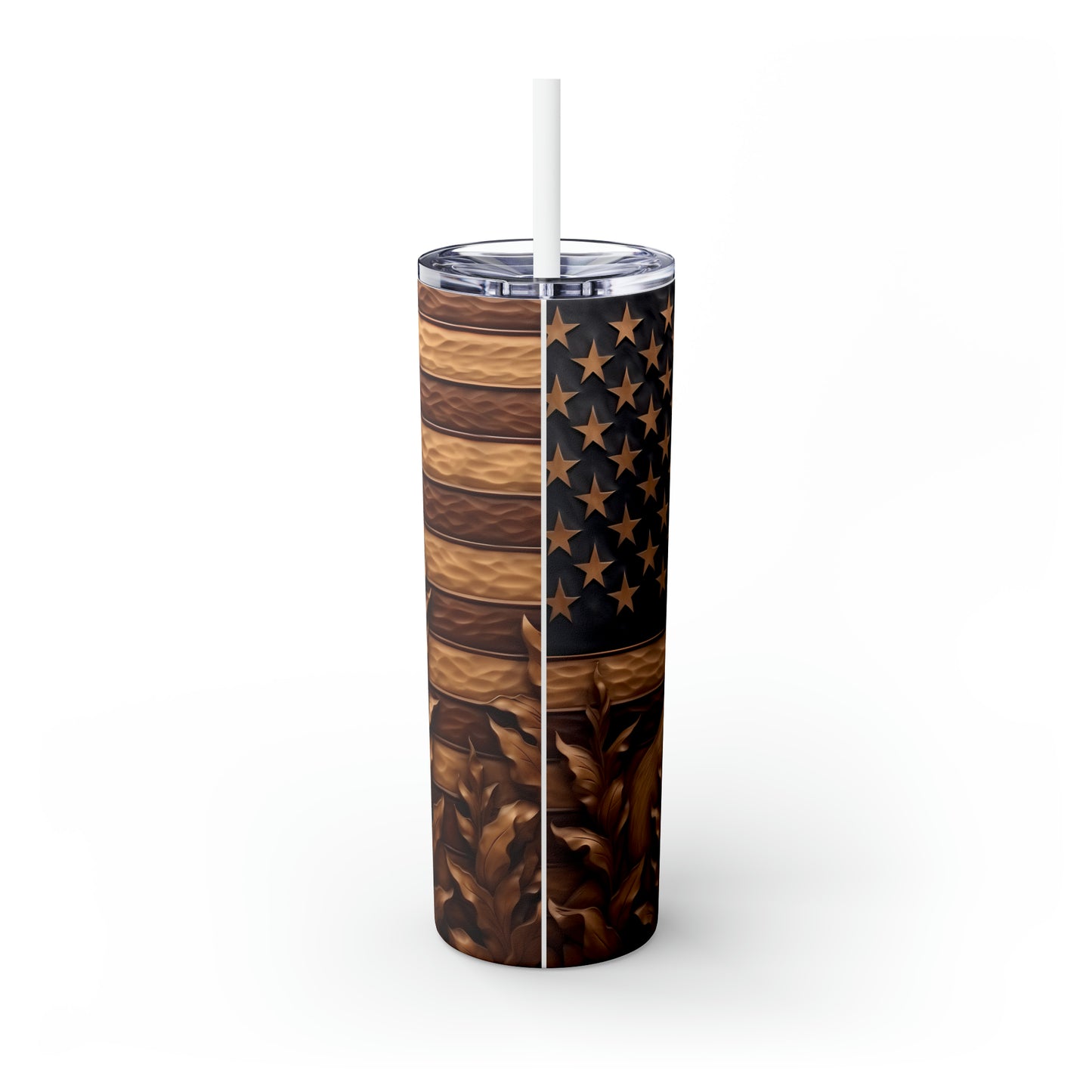 3D Deer - Skinny Tumbler with Straw, 20oz