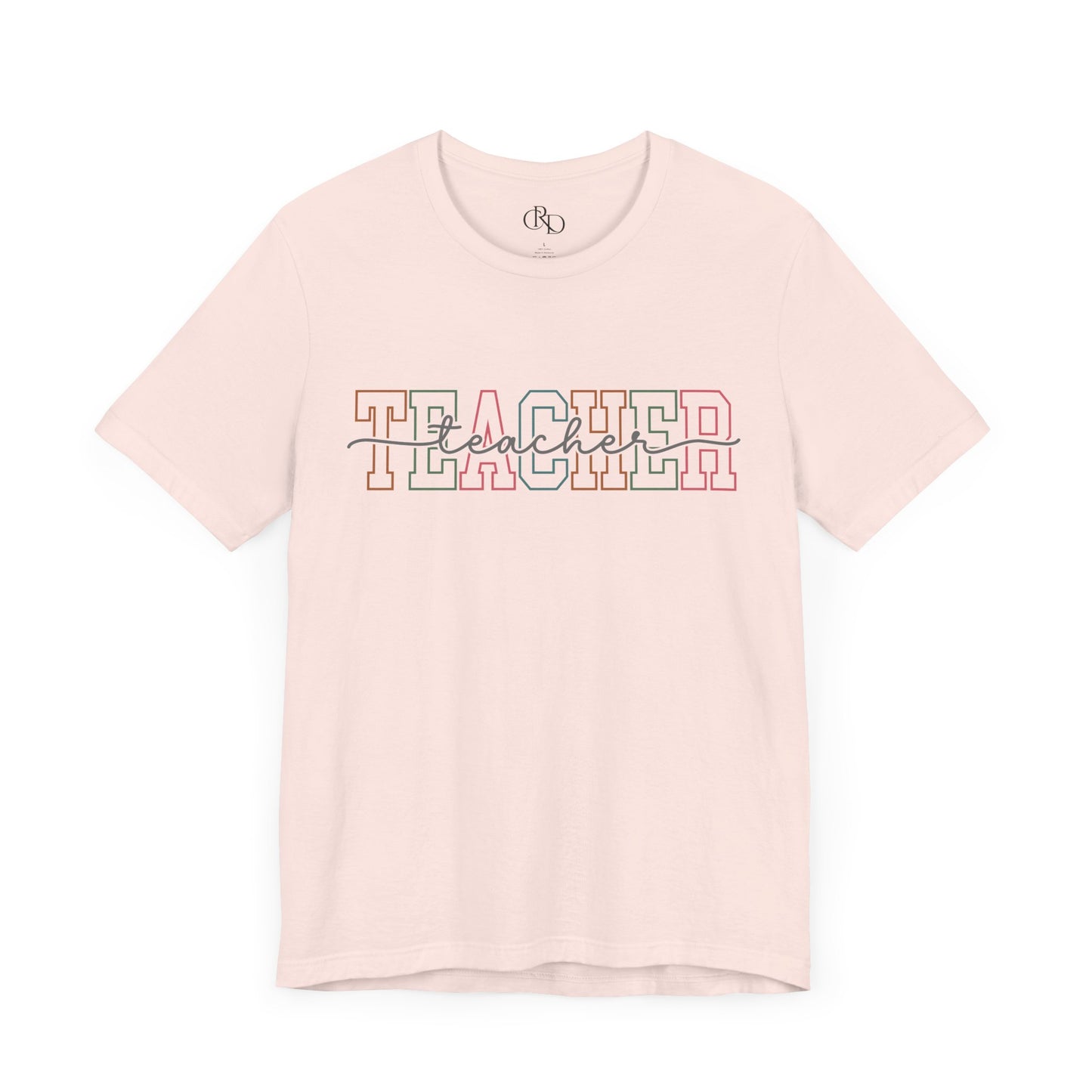 Colorful 'Teacher' Unisex Jersey Short Sleeve Tee - Perfect Gift for Educators