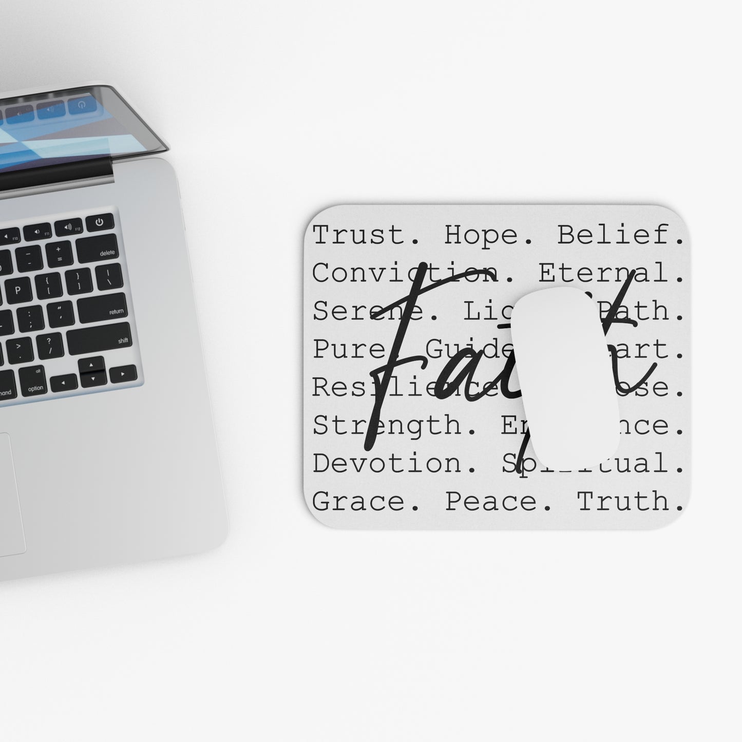 Inspirational Mouse Pad | Faith Design | Desk Accessory for Motivation, Encouragement Gift, Home Office Decor, Thoughtful Present