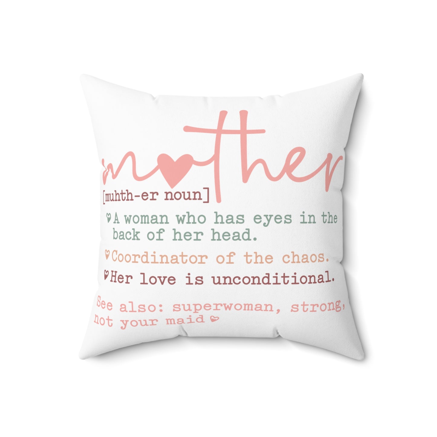 Mother Definition Square Pillow - Unique Gift for Moms - Cozy Home Decor