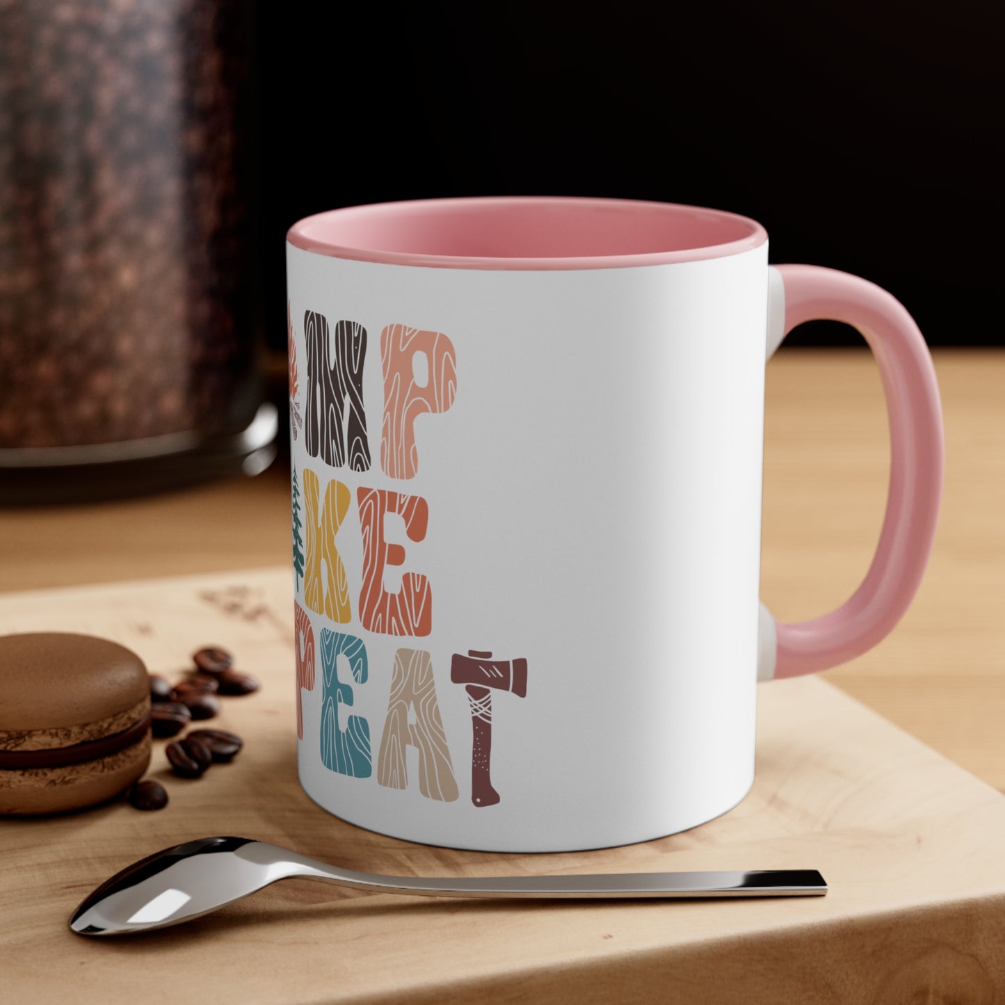 Camp Hike Repeat - Accent Coffee Mug, 11oz