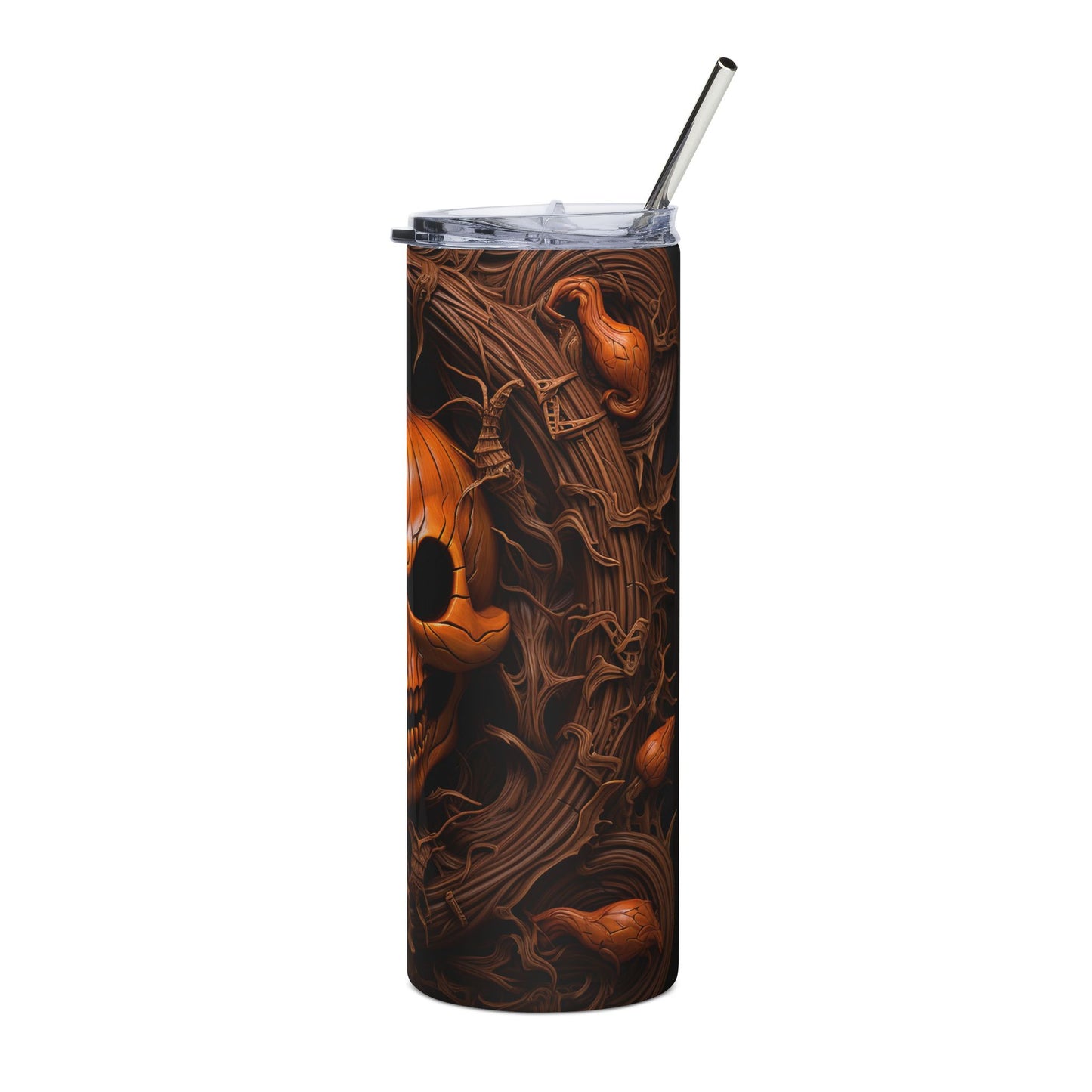 Halloween Skull Tumbler, 20oz | Stainless Steel Travel Cup, Spooky Drinkware for Halloween, Gift for Goth Friends, Fall Decor