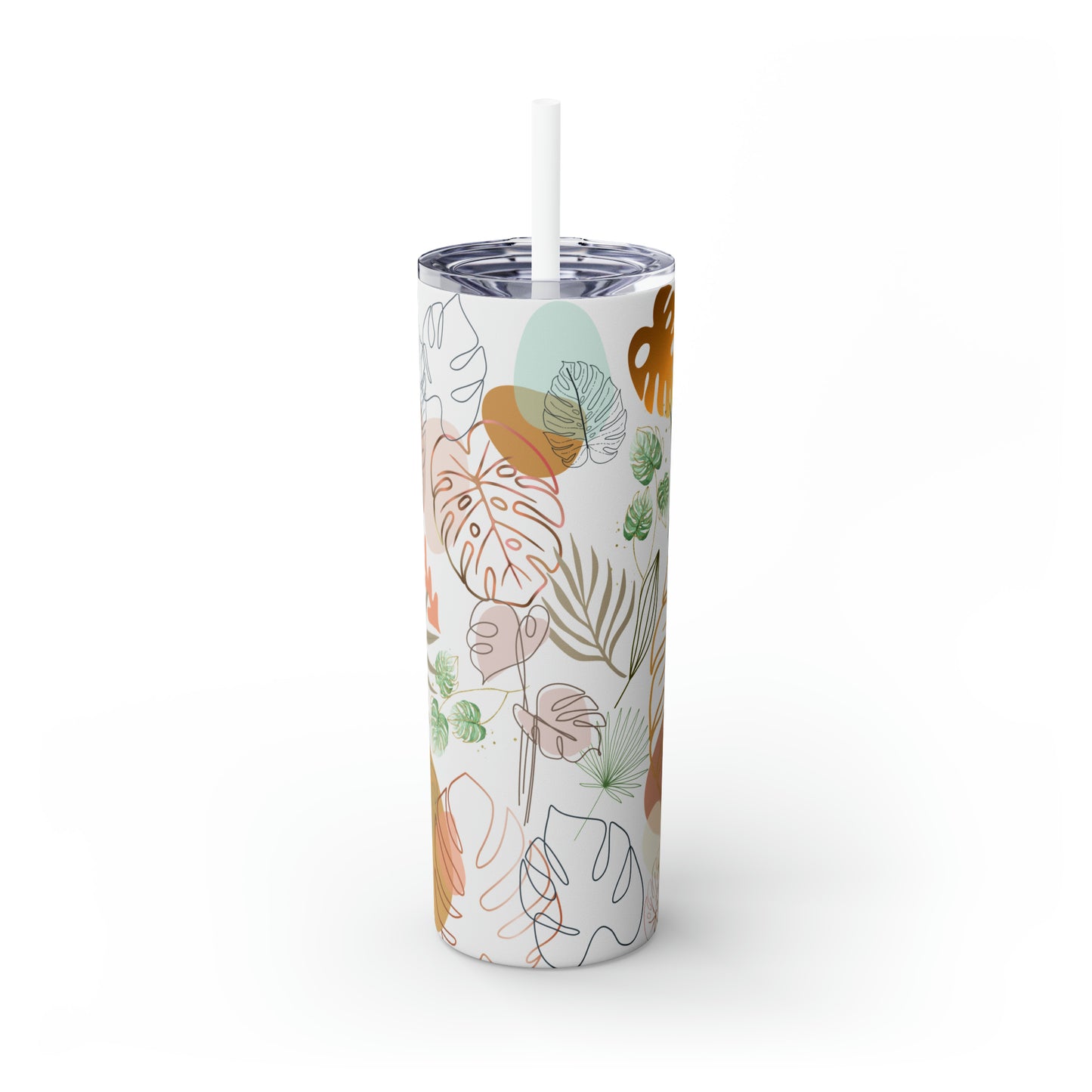 Monstera - Skinny Tumbler with Straw, 20oz