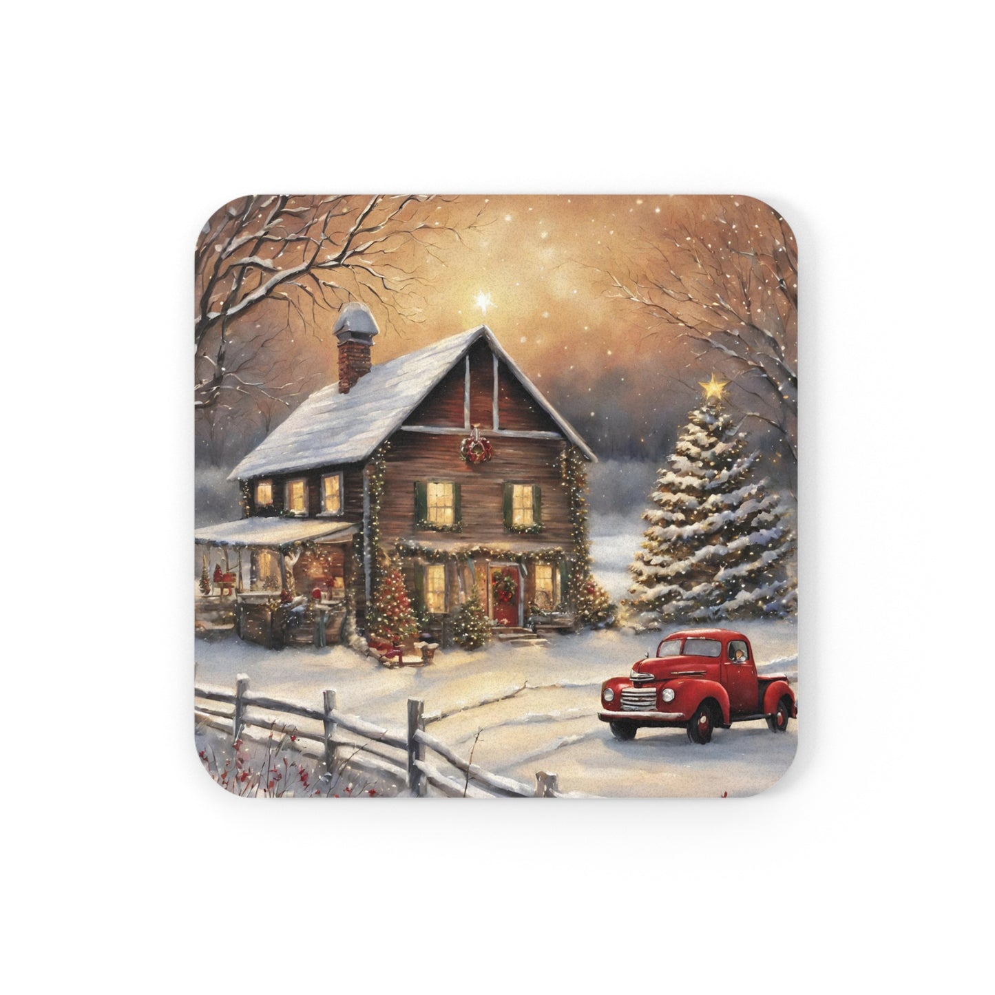 Christmas in the Country - Corkwood Coaster Set