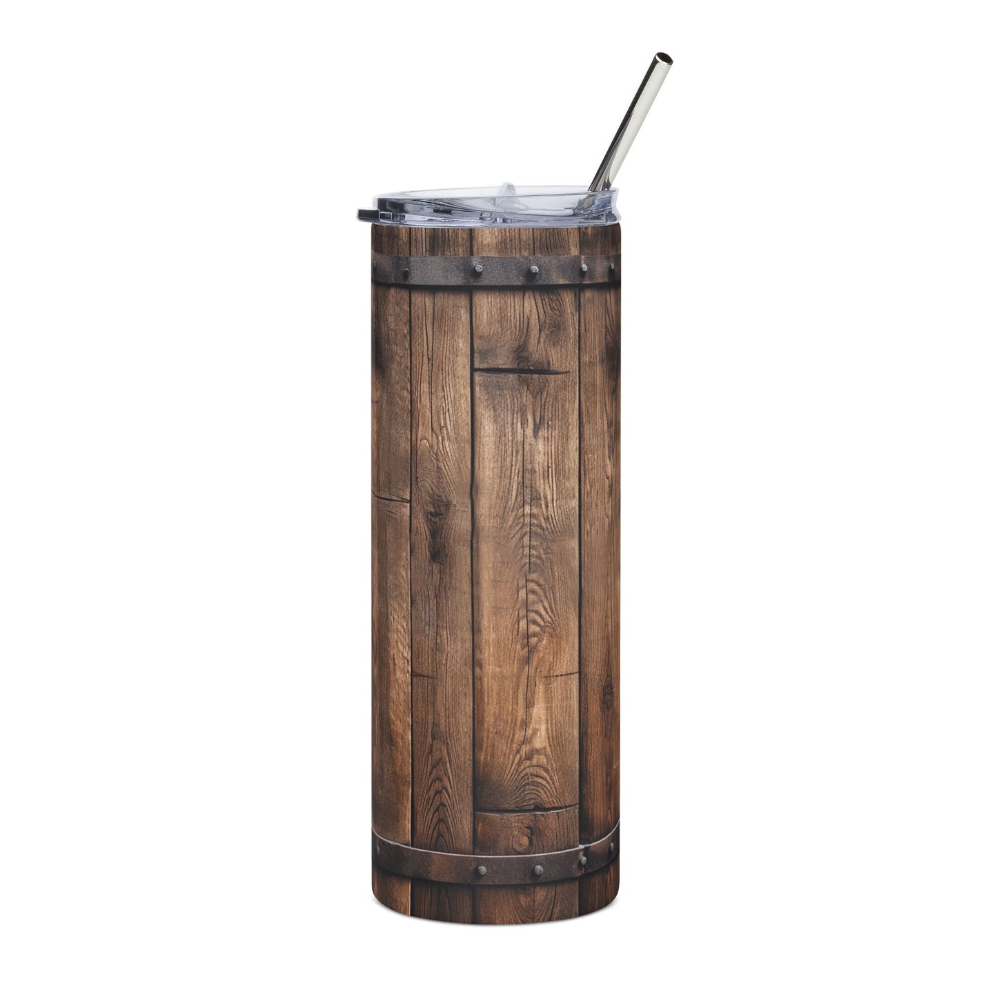 Rustic Wood Grain Stainless Steel Tumbler | 20oz Insulated Travel Mug for Coffee, Tea, Gifts, Home, Outdoor Adventures