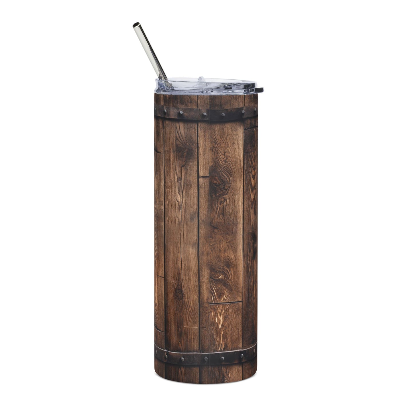 Rustic Wood Grain Stainless Steel Tumbler | 20oz Insulated Travel Mug for Coffee, Tea, Gifts, Home, Outdoor Adventures