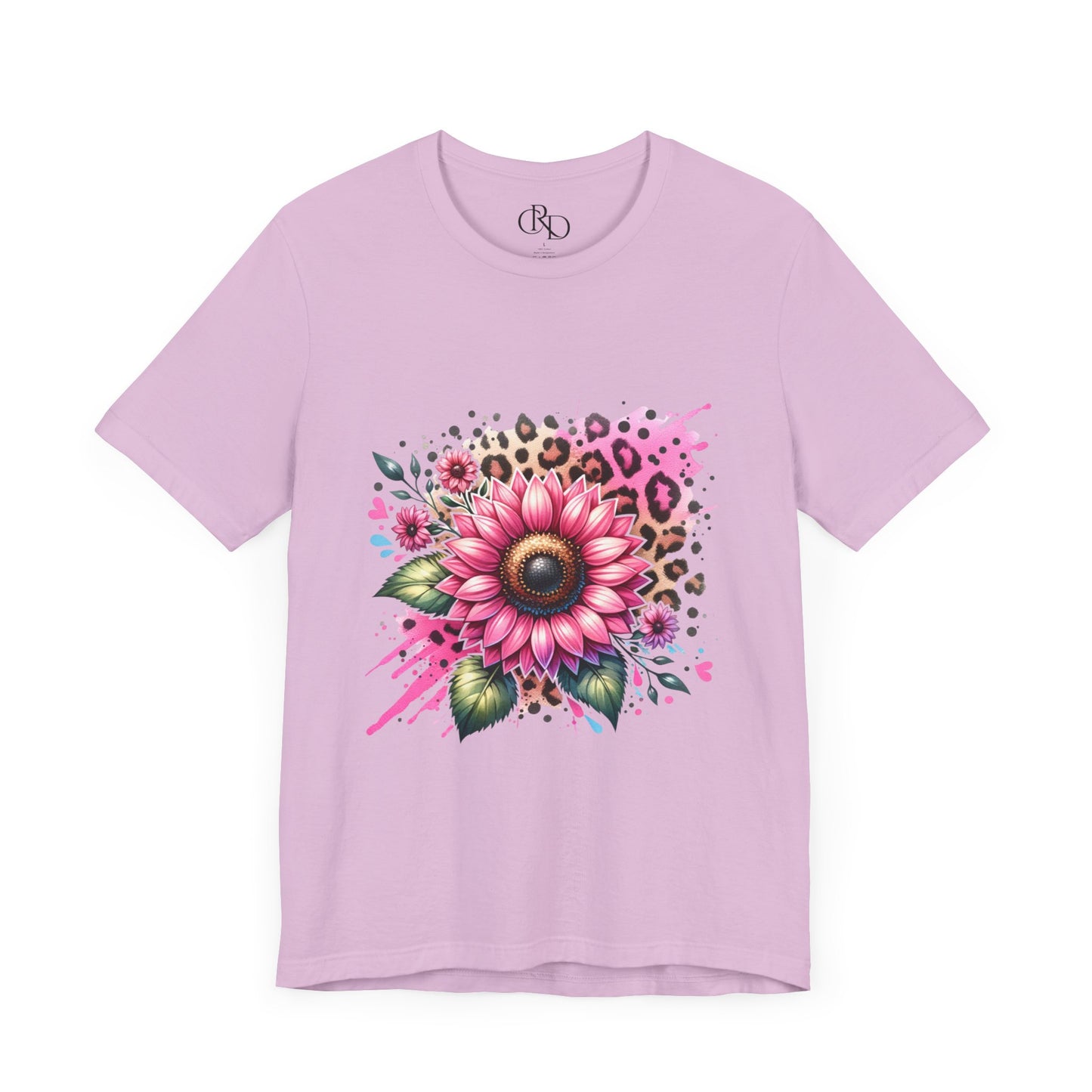 Pink Leopard Rose - Short Sleeve T-Shirt